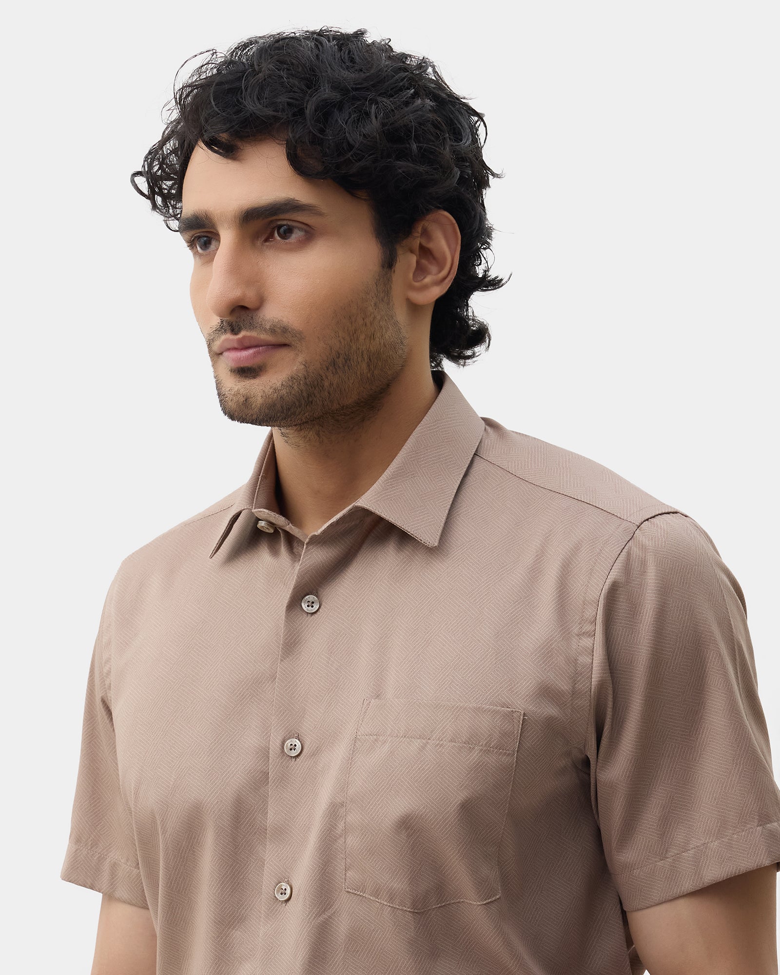 Brown Printed Shirt - Microbus