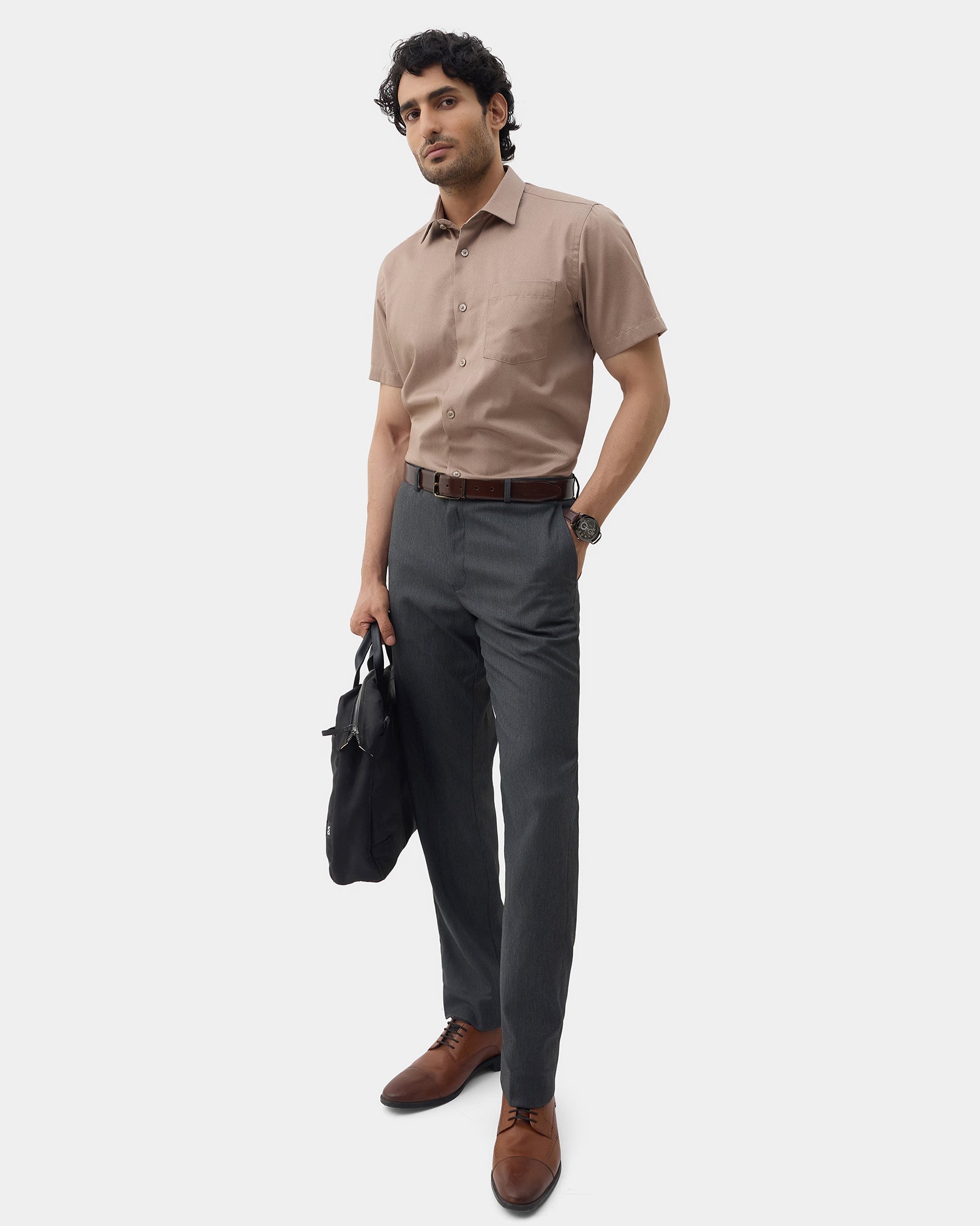 Brown Printed Shirt - Microbus