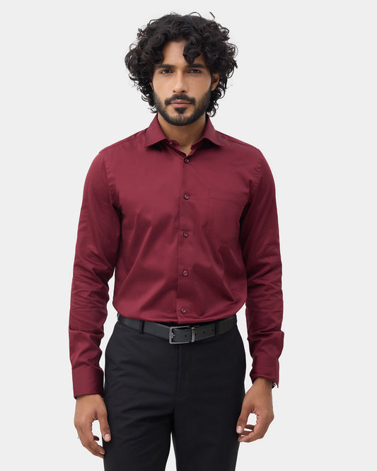 Maroon Solid Shirt - Alaska