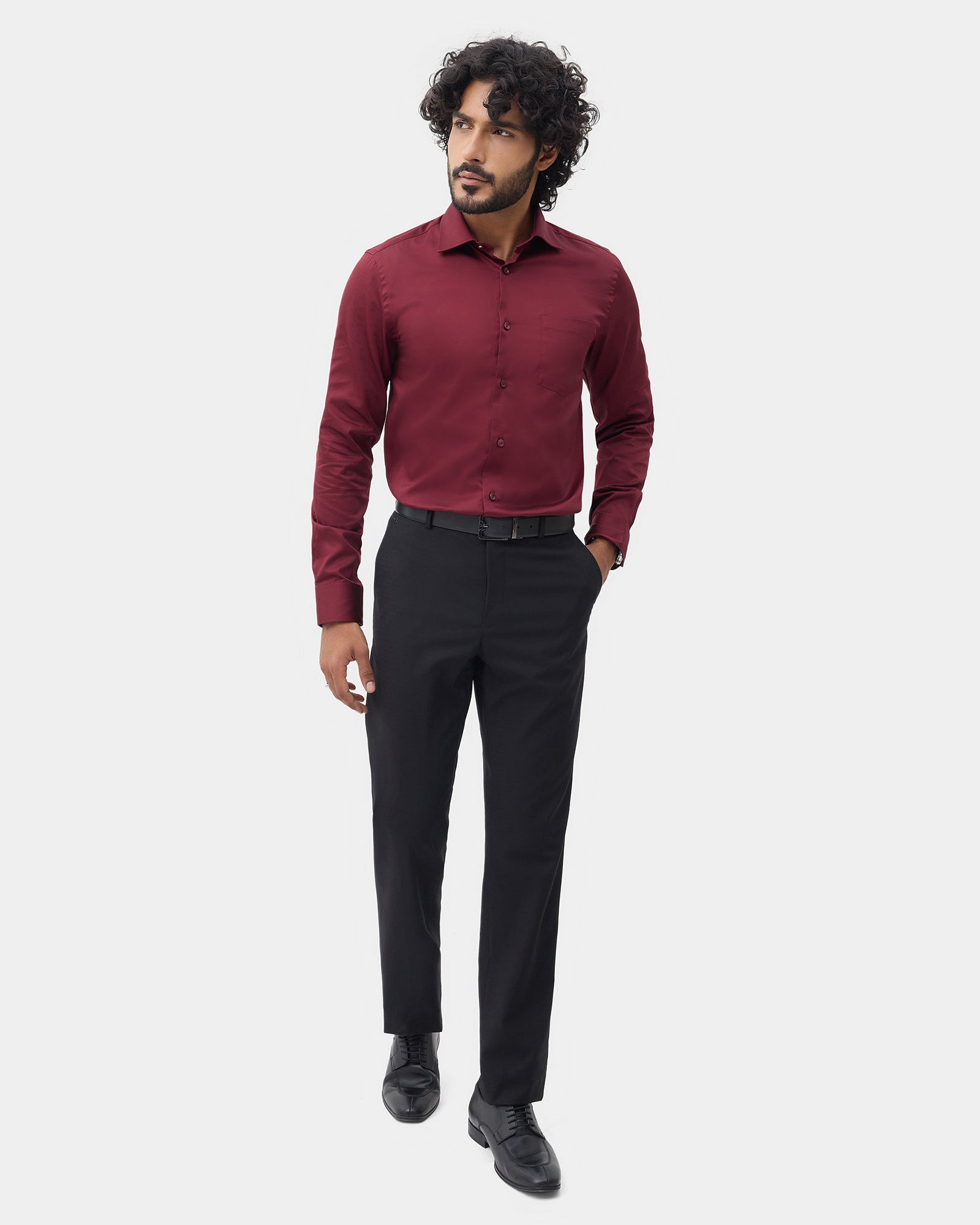 Maroon Solid Shirt - Alaska