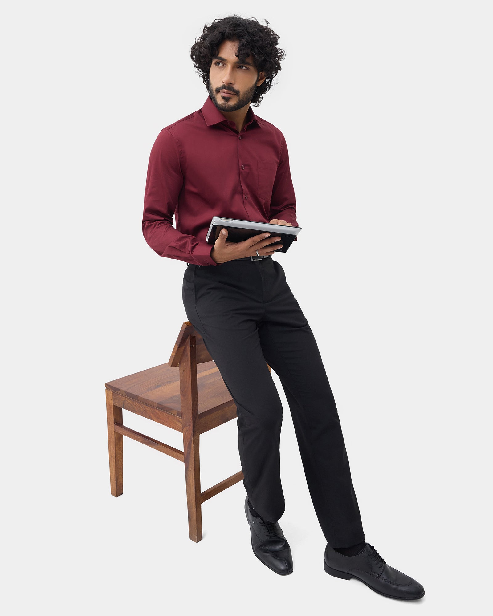 Maroon Solid Shirt - Alaska