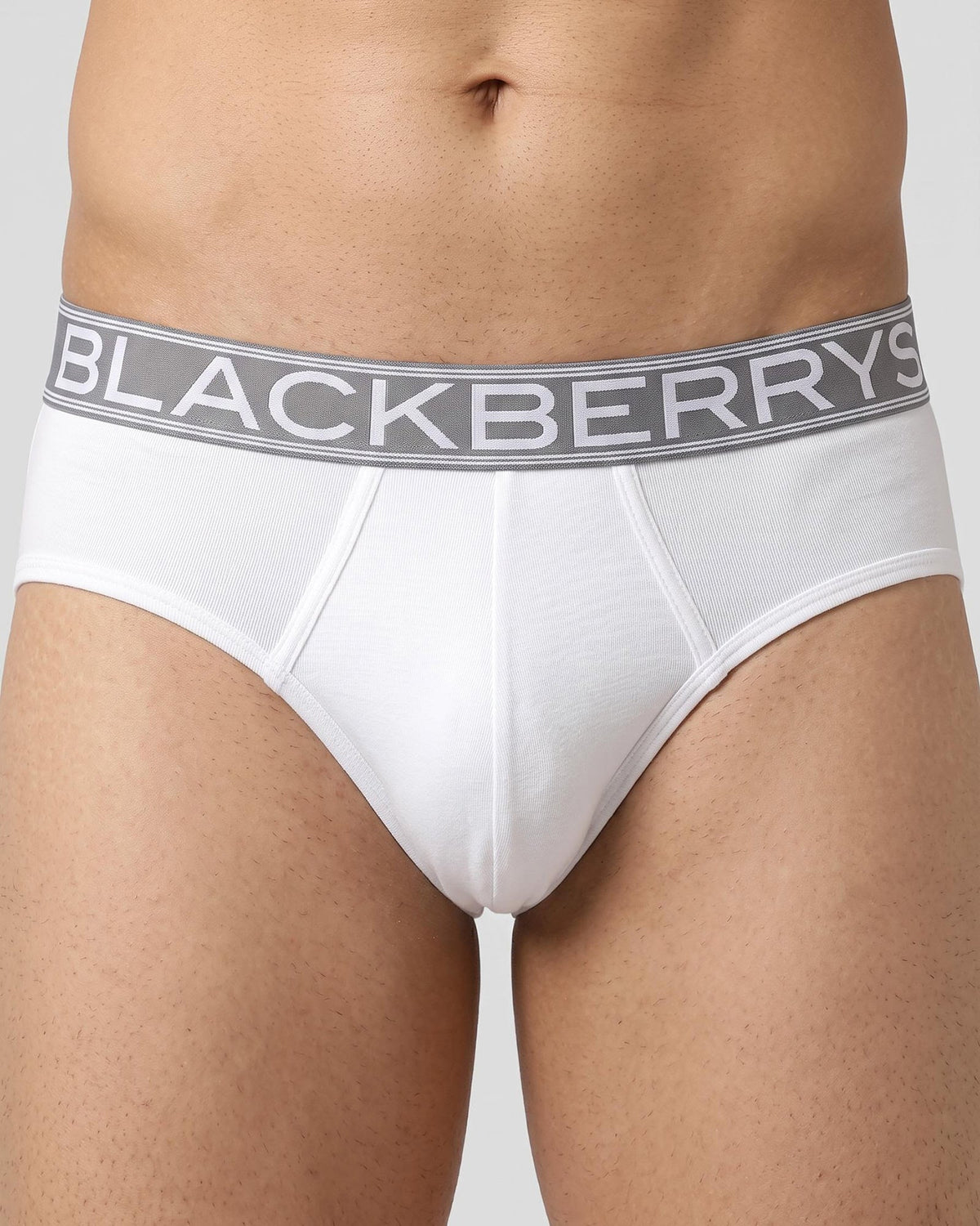 White & Grey Solid Breif Pack of 2 - Aloe
