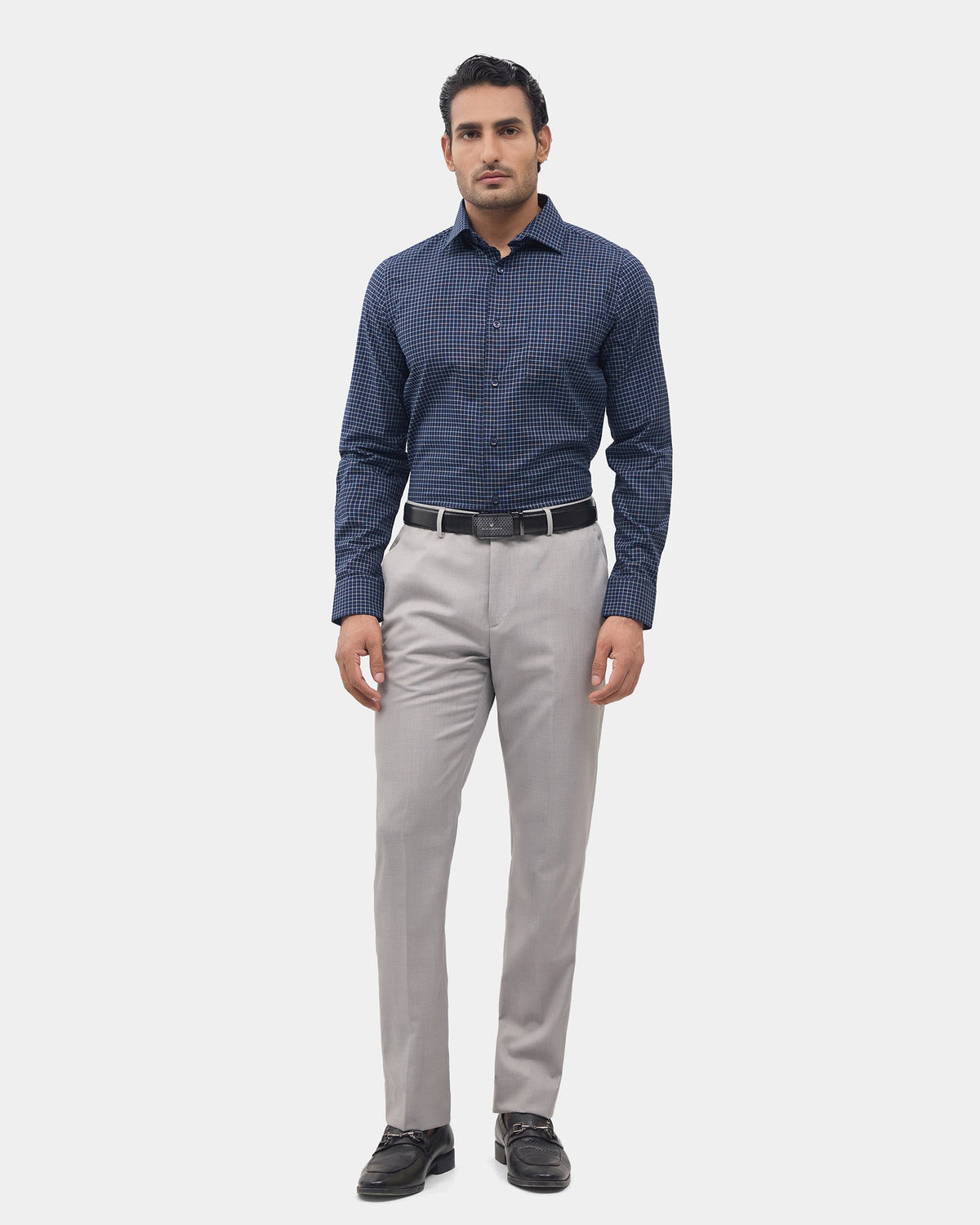 Navy Check Shirt - Lorin