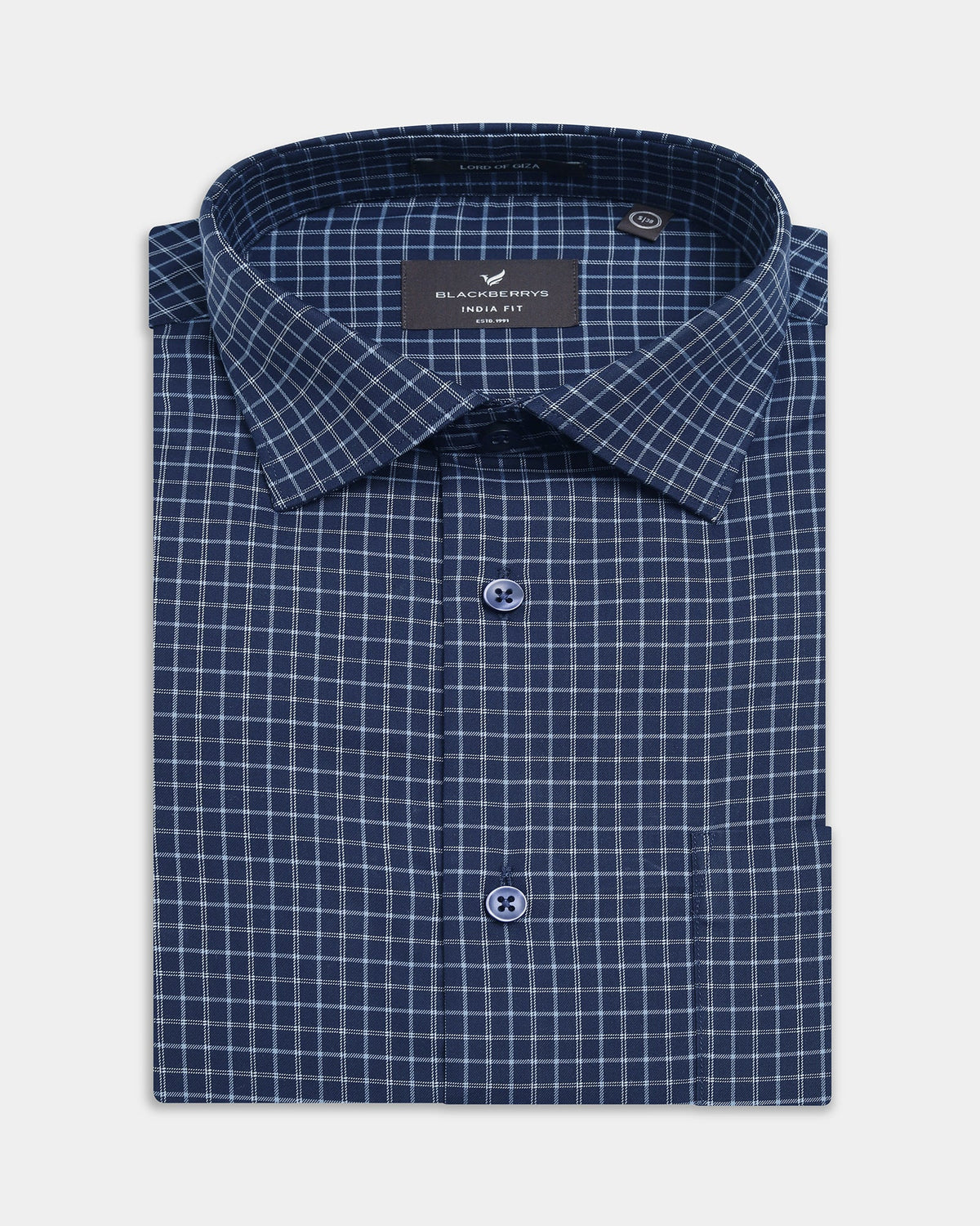 Navy Check Shirt - Lorin