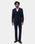 Navy Three Piece Check Suit - Rebel