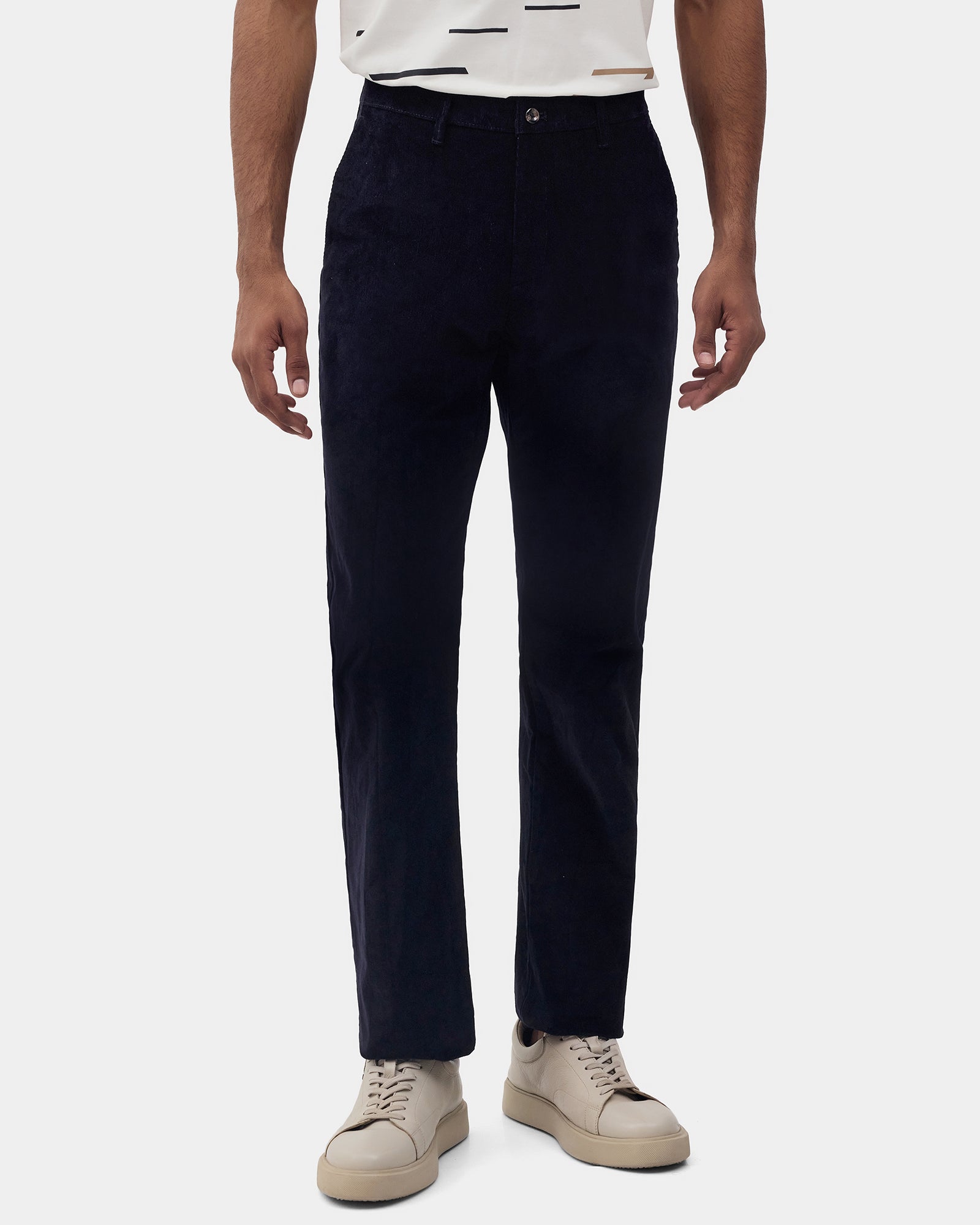 Navy Textured Khakis - Zagros