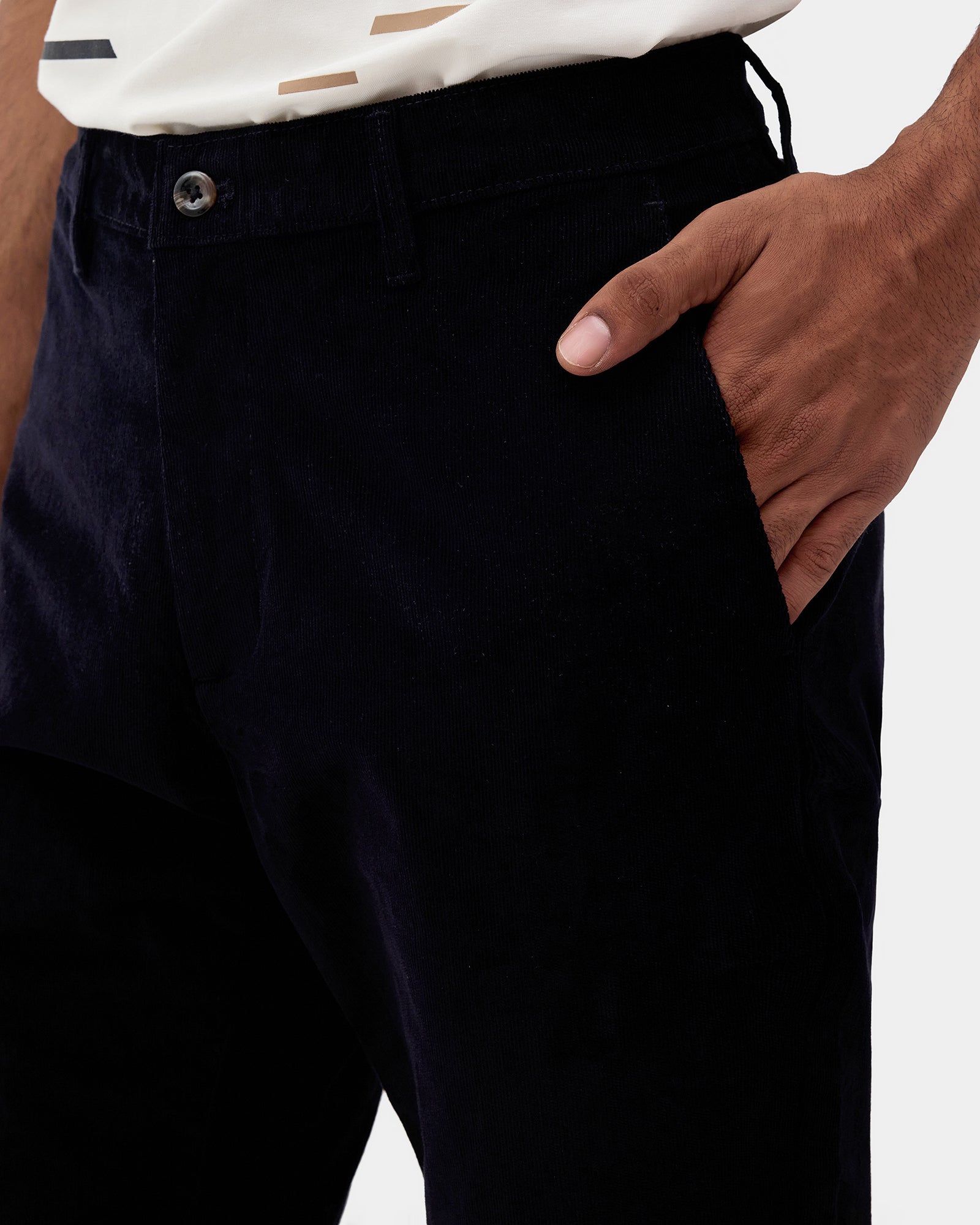 Navy Textured Khakis - Zagros