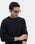 Navy Crew Neck Textured Sweater - Drool