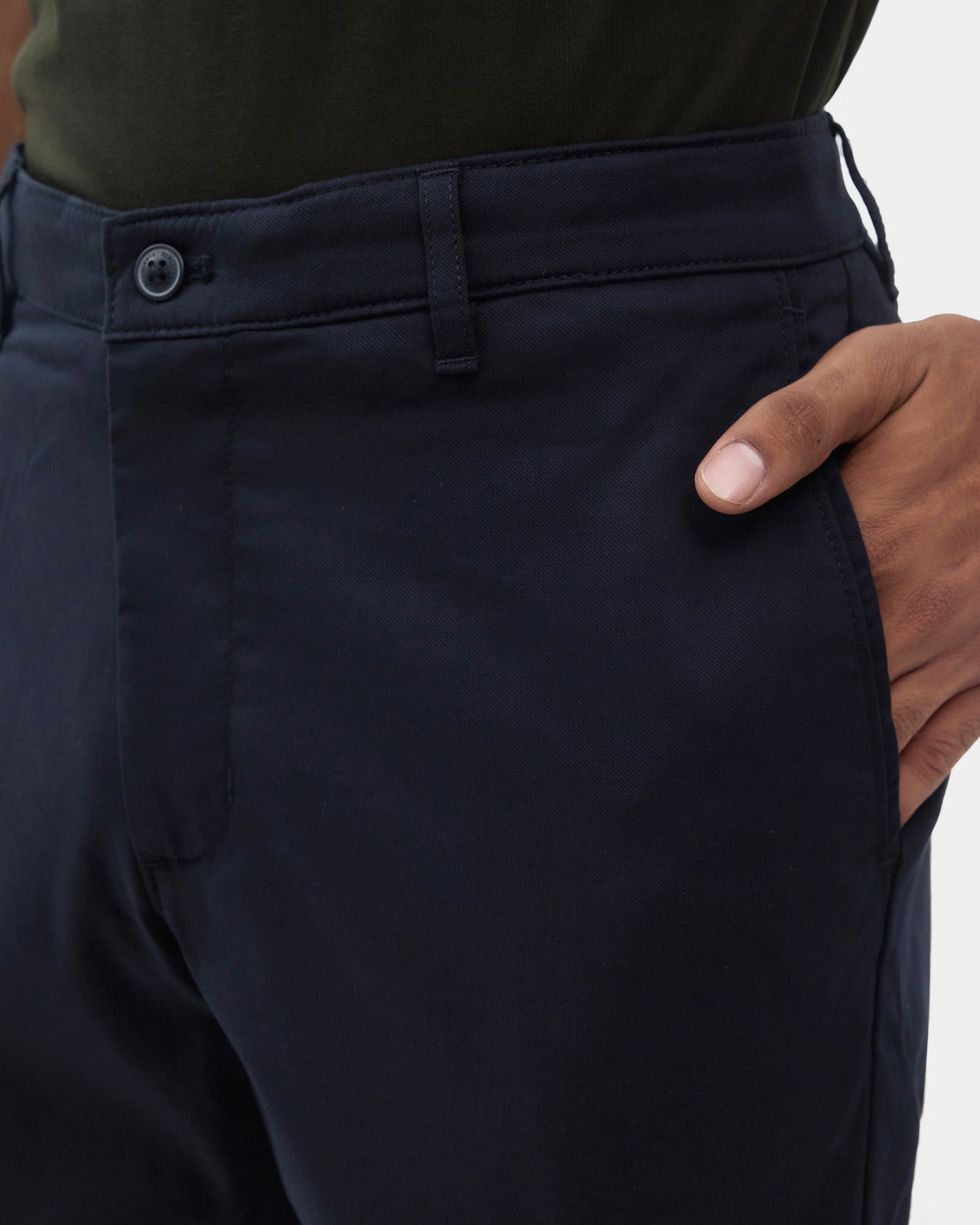 Navy Textured Khakis - Etna