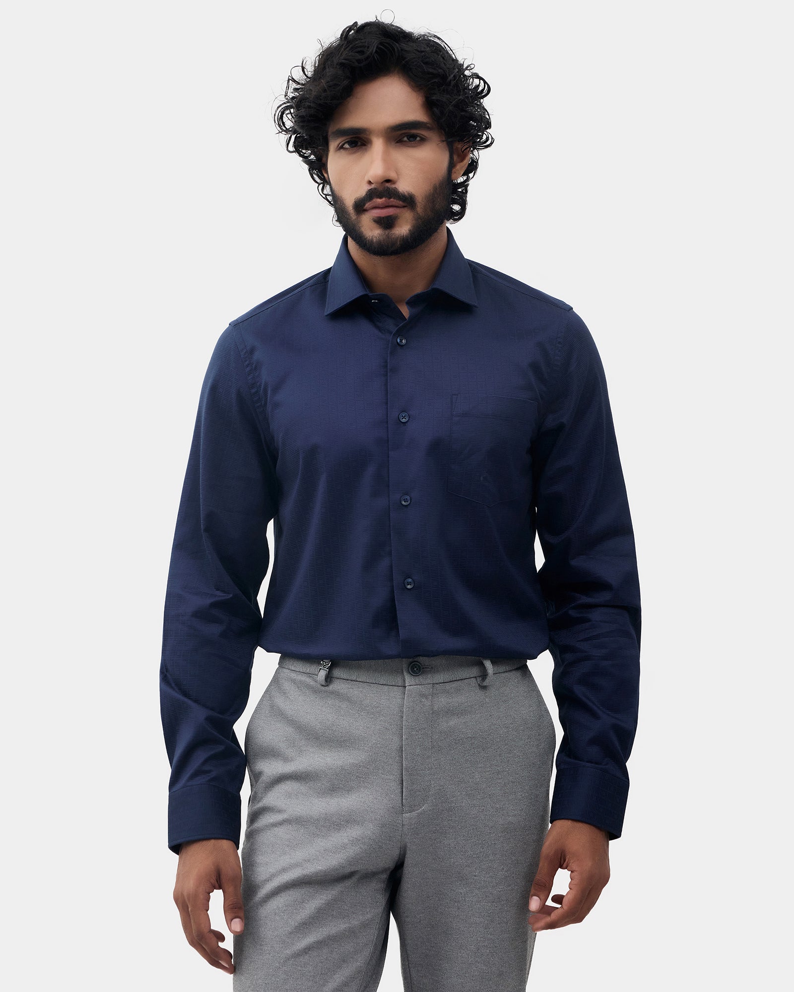 LONG SLEEVE INDIA FIT DOBBY SHIRT