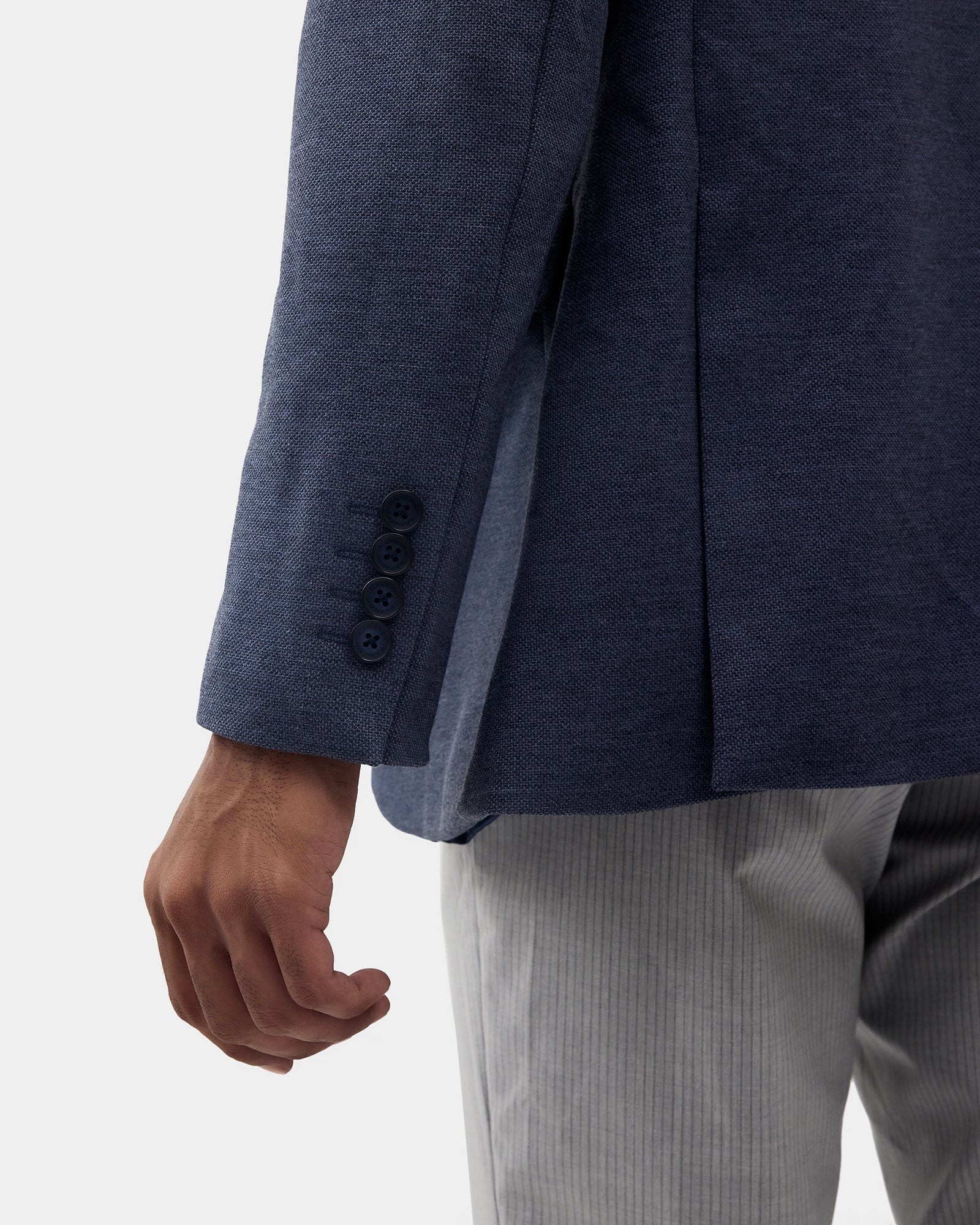 Navy Textured Blazer - Celebo