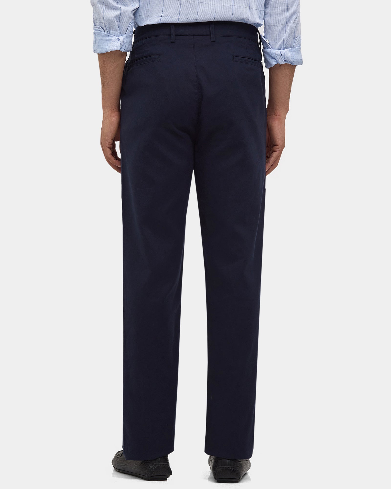 Navy Textured Khakis - Rosa
