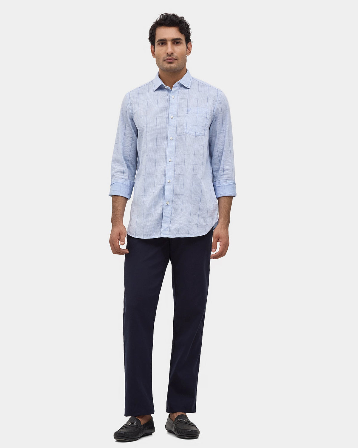 Navy Textured Khakis - Rosa