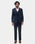 Navy Three Piece Textured Suit - Kobel