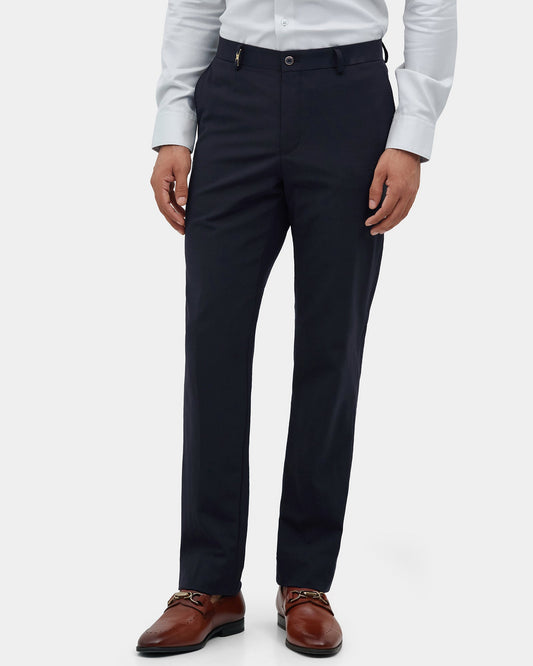 Navy Luxe Check Trouser - Orient