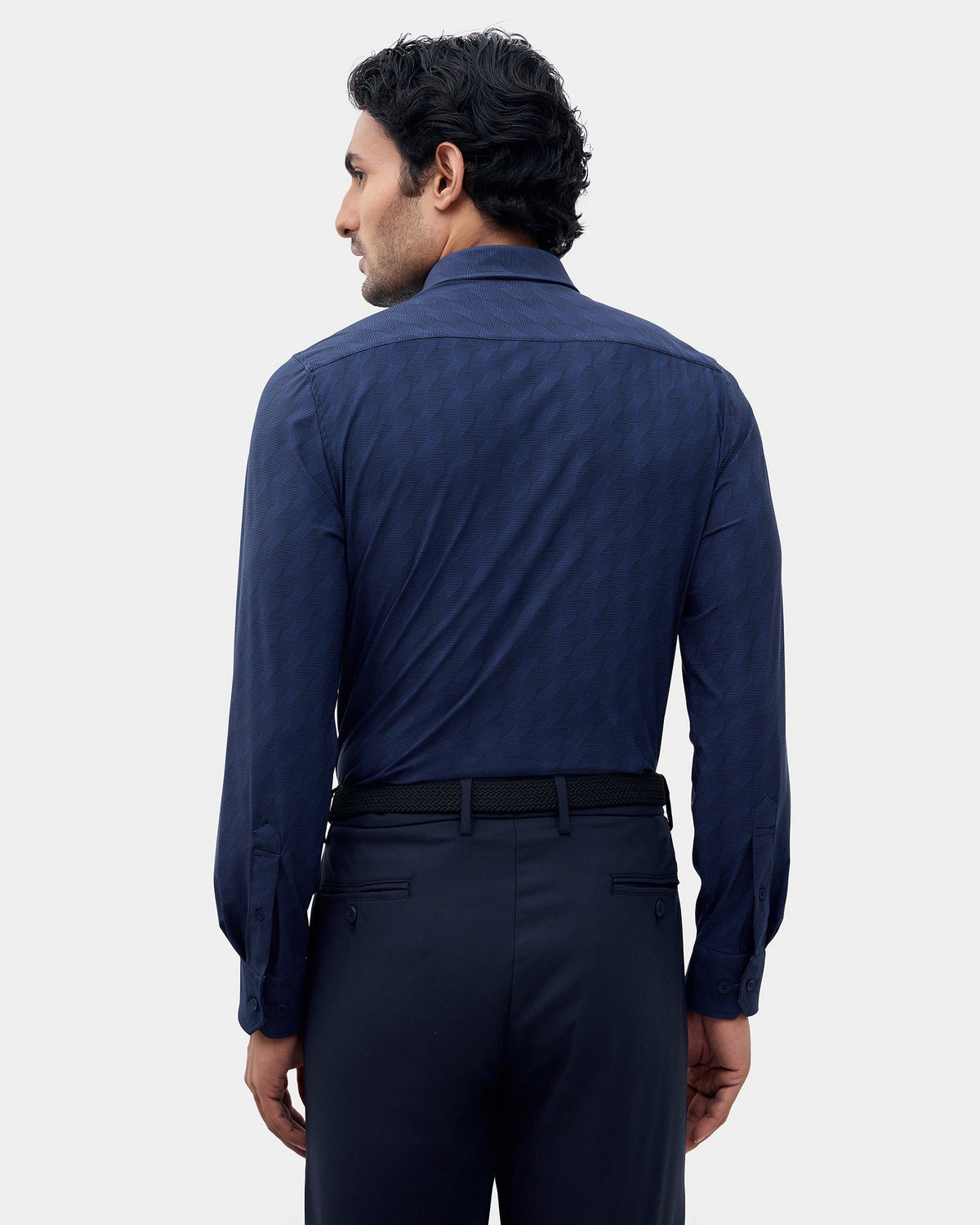 Navy Textured Shirt - Boltt