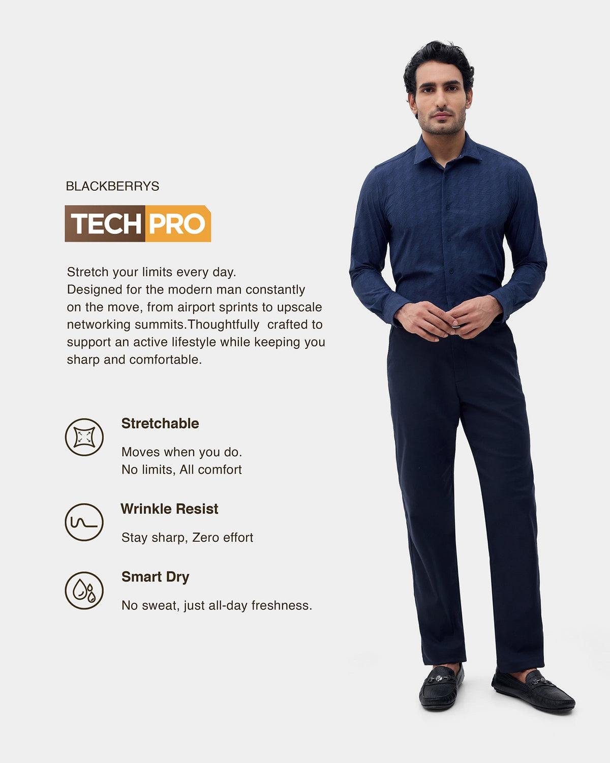 Navy Textured Shirt - Boltt