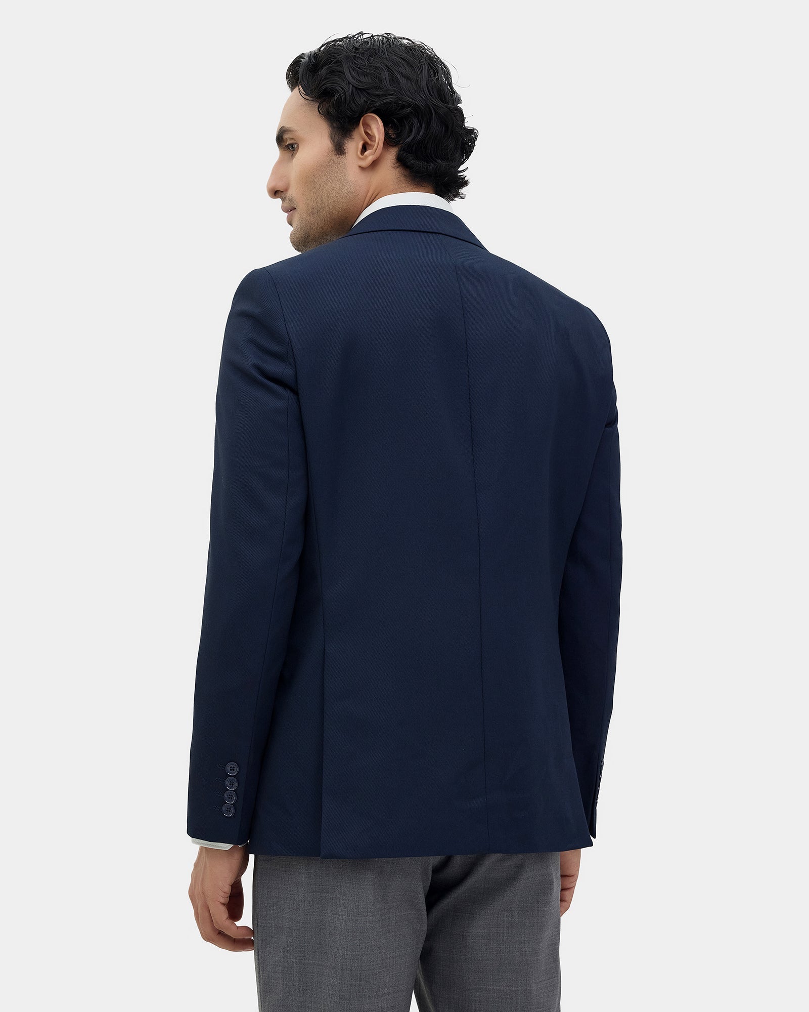 Navy Solid Blazer - Ferado