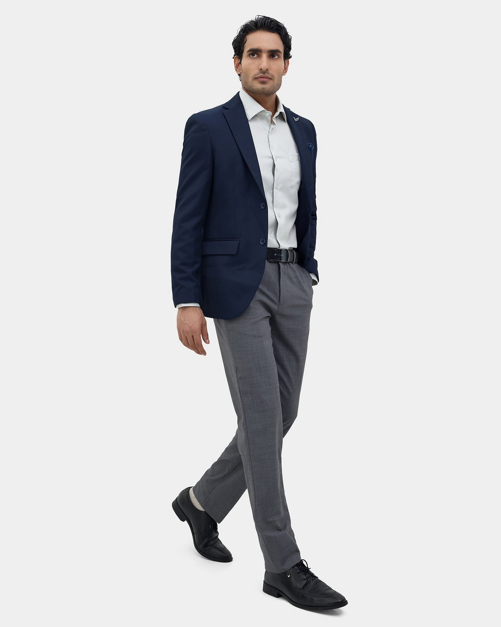 Navy Solid Blazer - Ferado