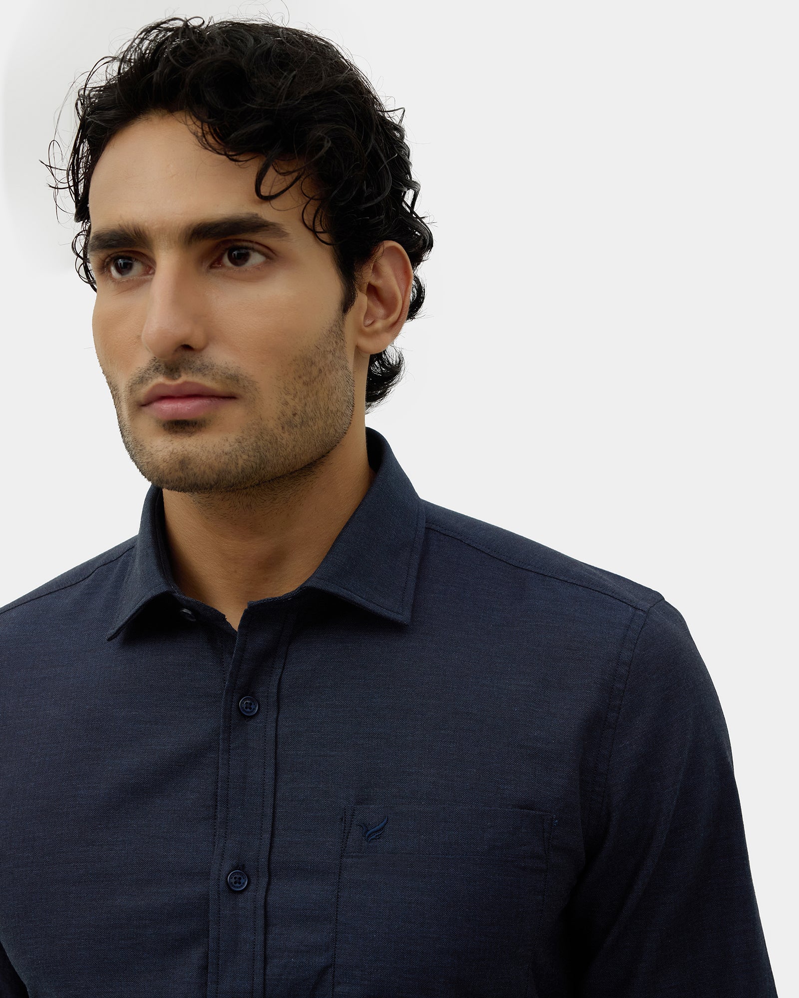Navy Solid Shirt - Ariss