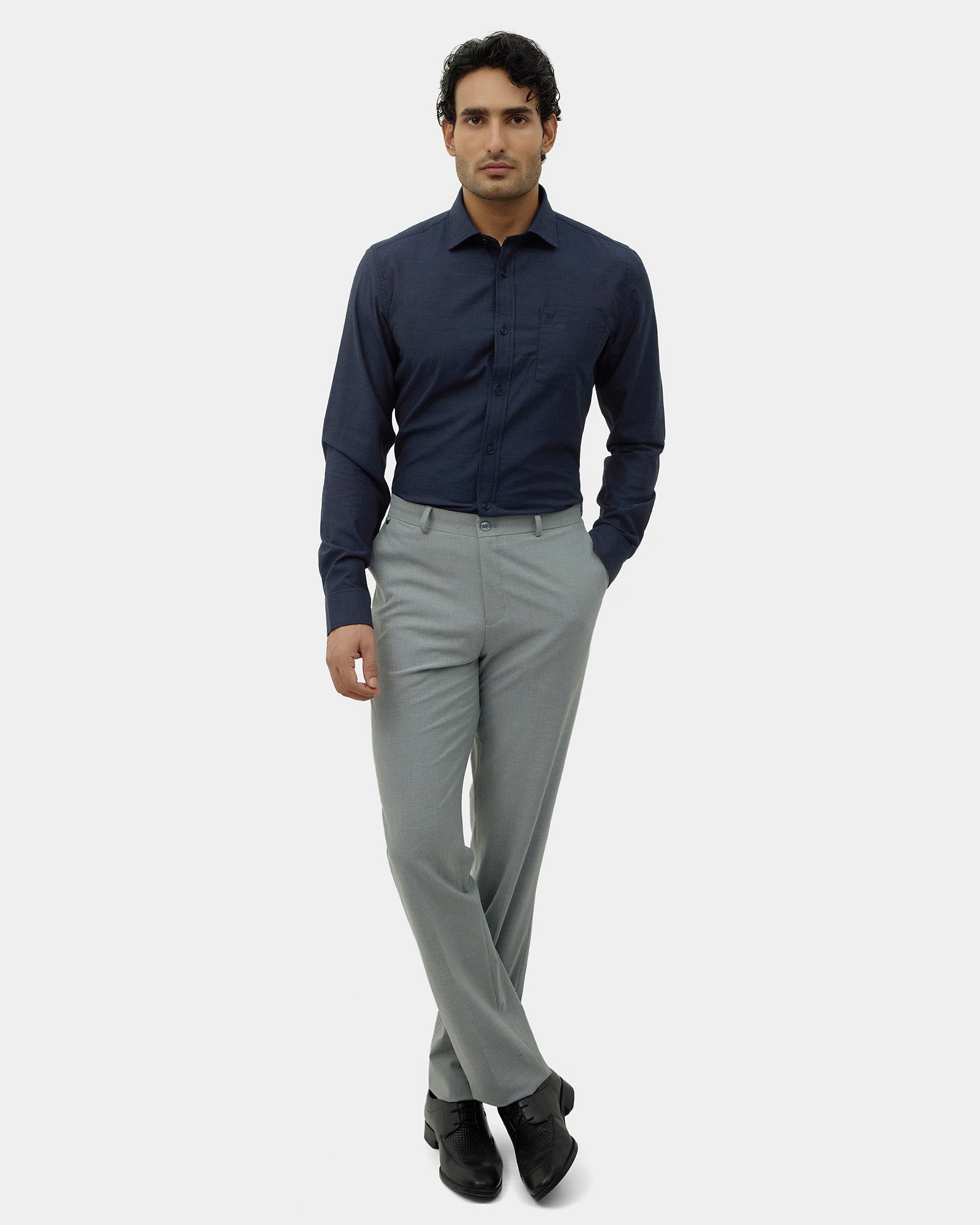 Navy Solid Shirt - Ariss