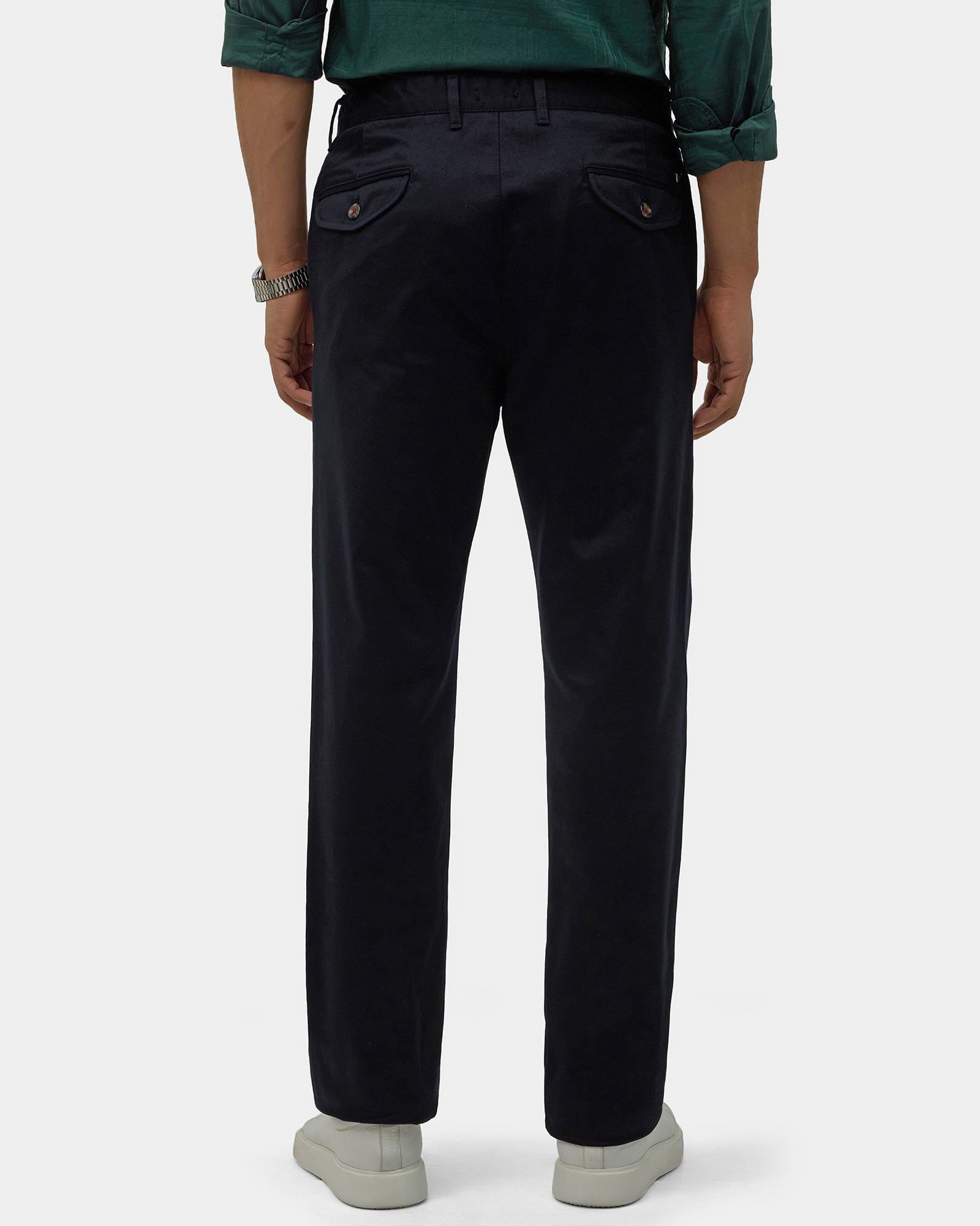 Navy Solid Khakis - Saga