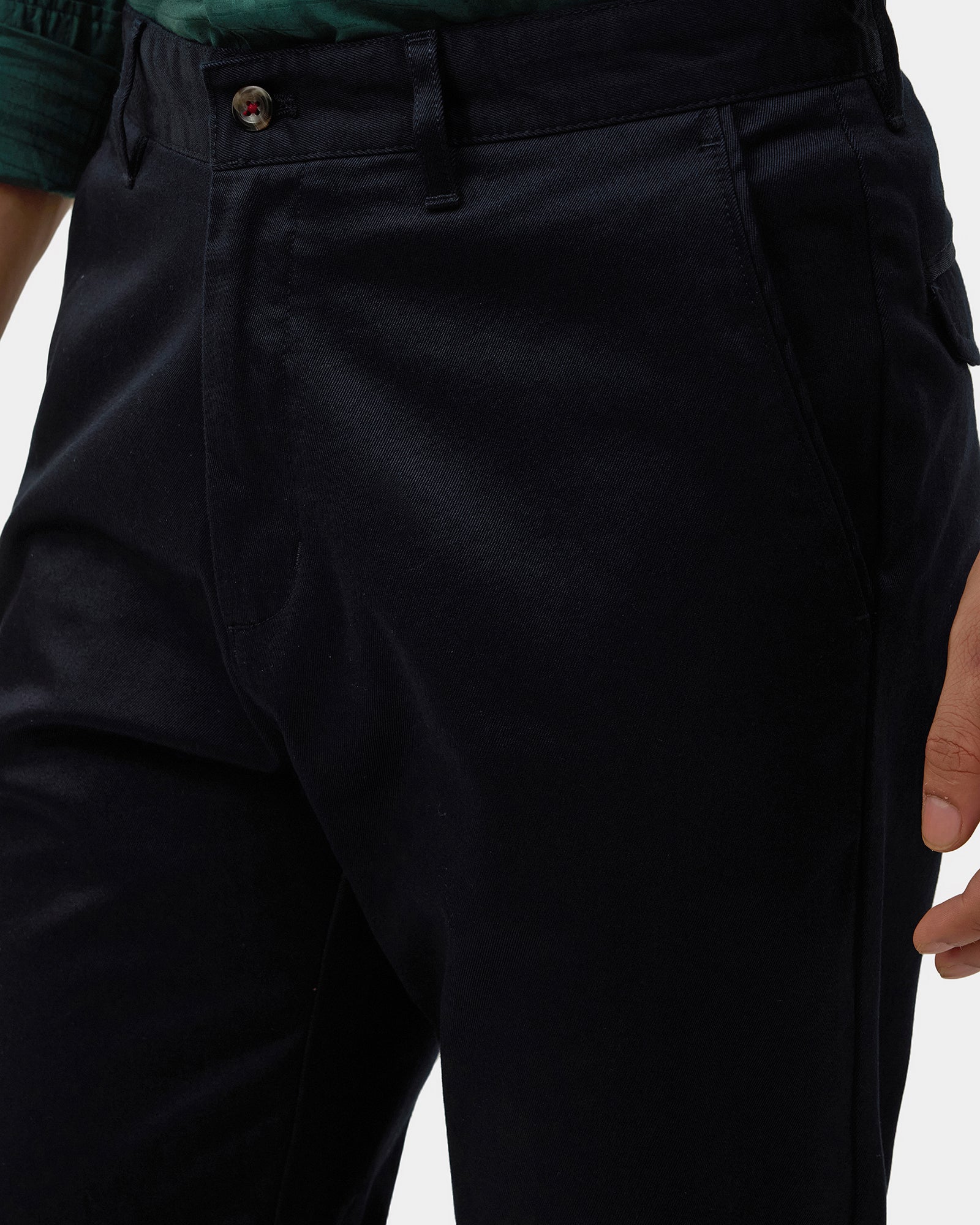 Navy Solid Khakis - Saga