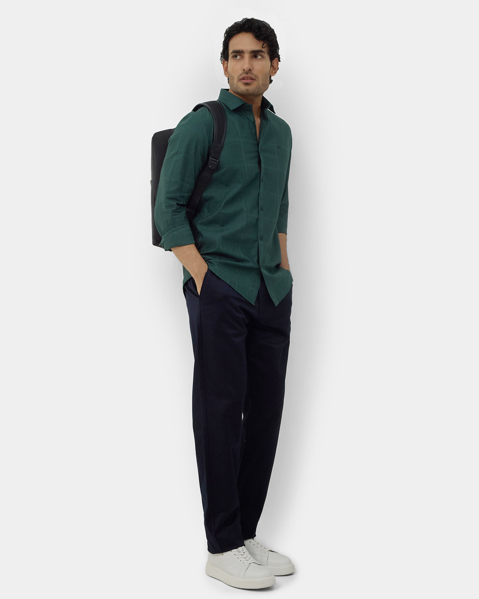 Navy Solid Khakis - Saga