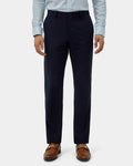 Navy Solid Trouser - Claret