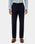 Navy Solid Trouser - Claret
