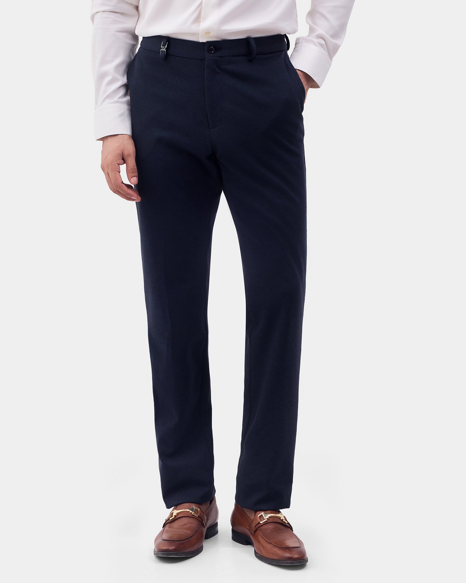 CLEAN FRONT SLIM FIT SOLID TROUSER