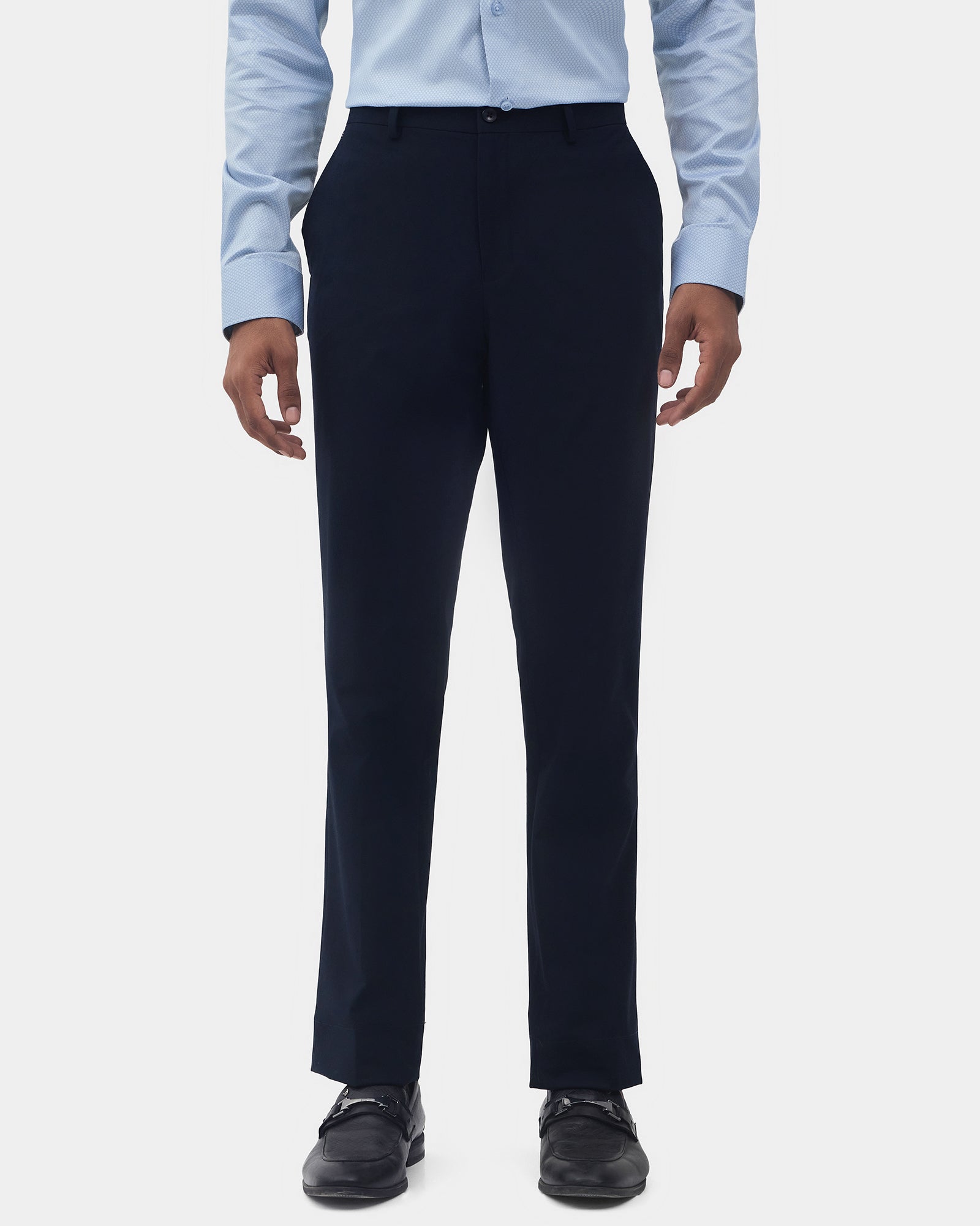 CLEAN FRONT SLIM COMFORT SOLID TROUSER