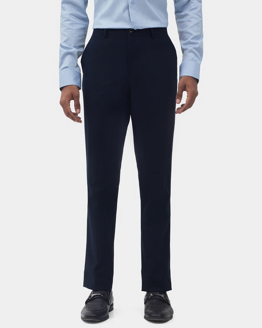 Navy Solid Formal Trouser - Travis