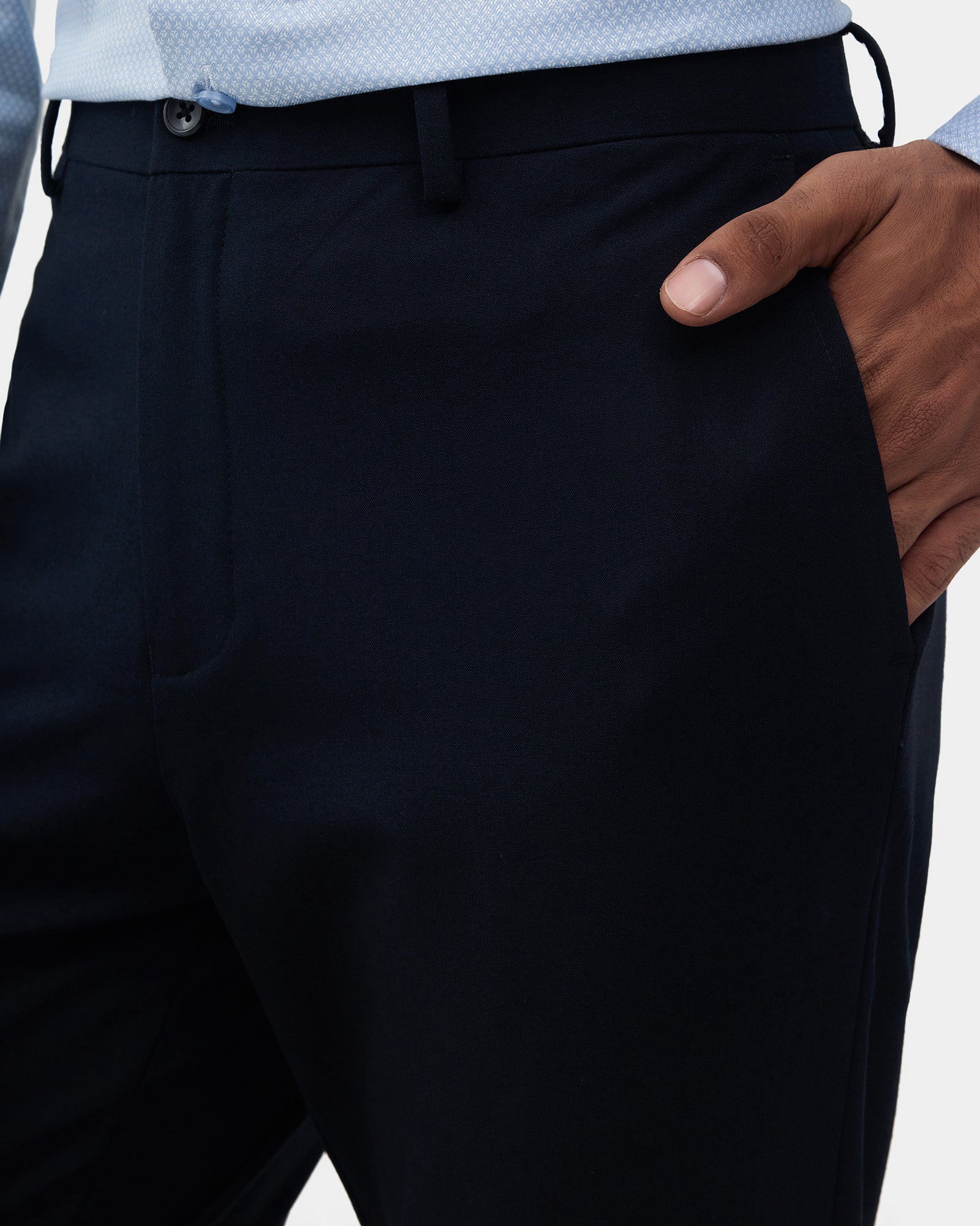 Navy Solid Formal Trouser - Travis