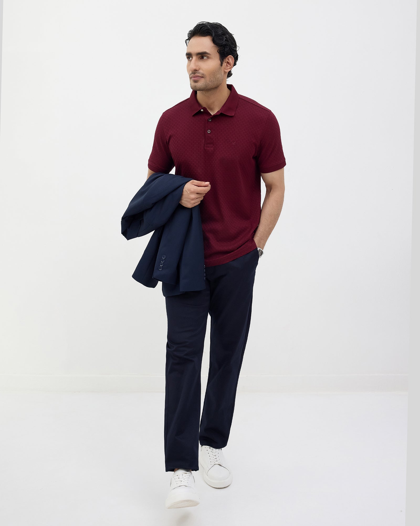 Navy Solid Khakis - Saga