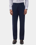 Navy Solid Trouser - Claret