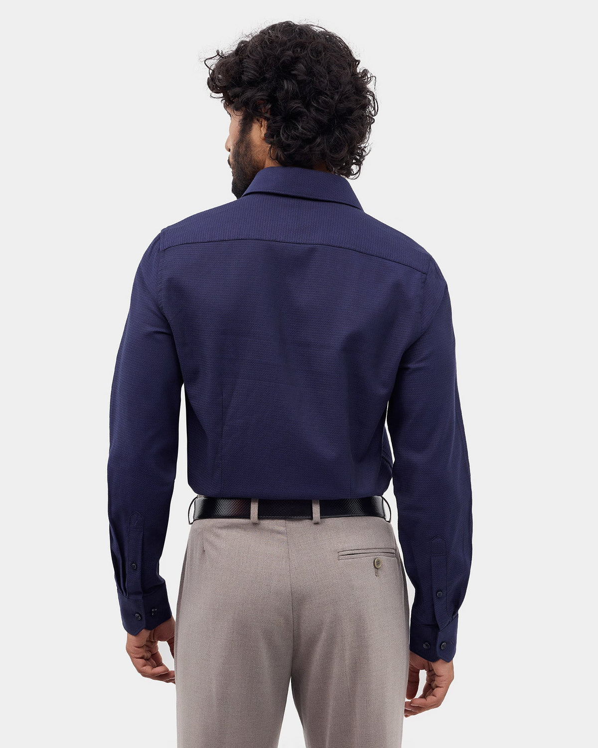 Navy Textured Shirt - Velto