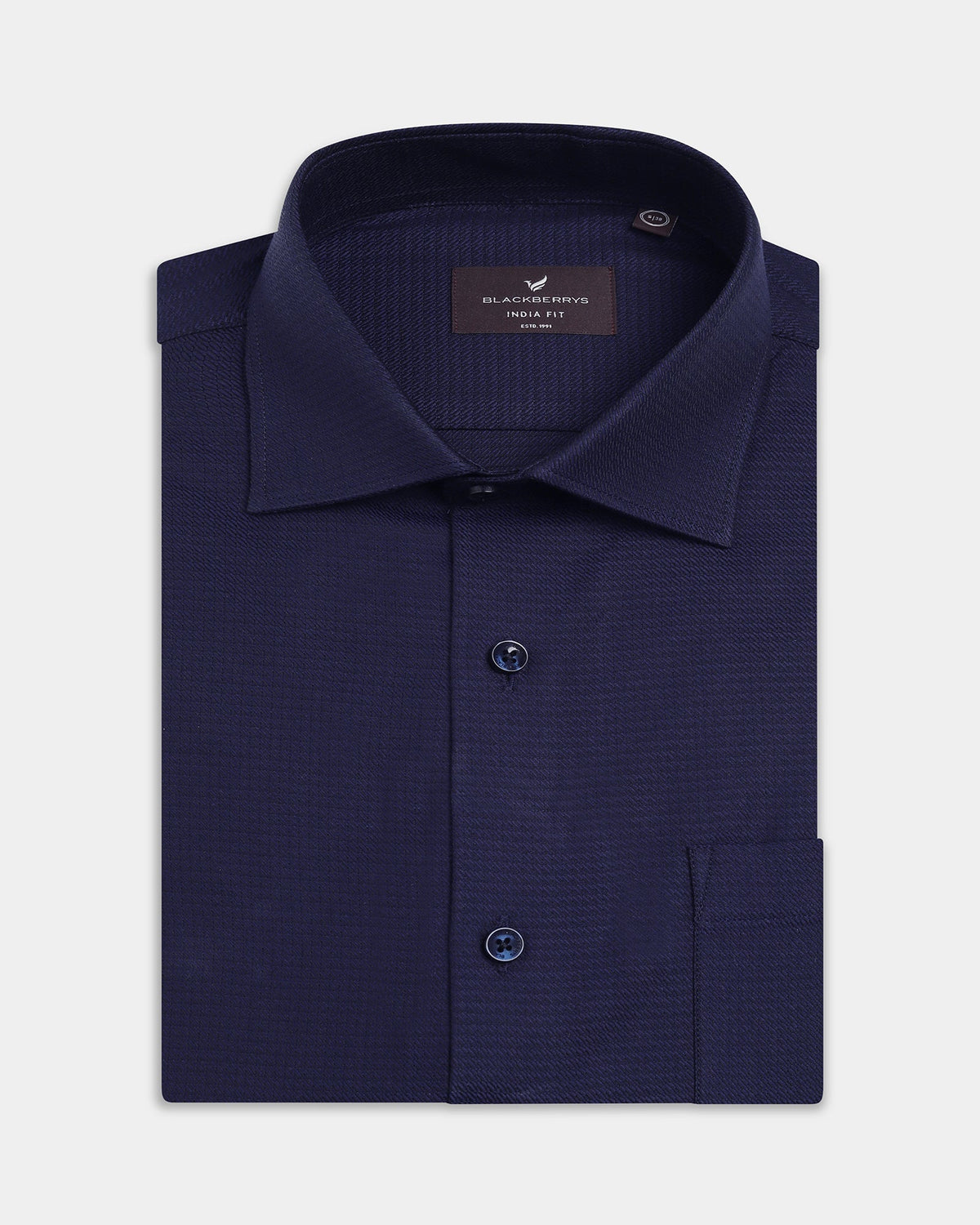 Navy Textured Shirt - Velto