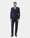 Navy Three Piece Solid Suit - Wylder