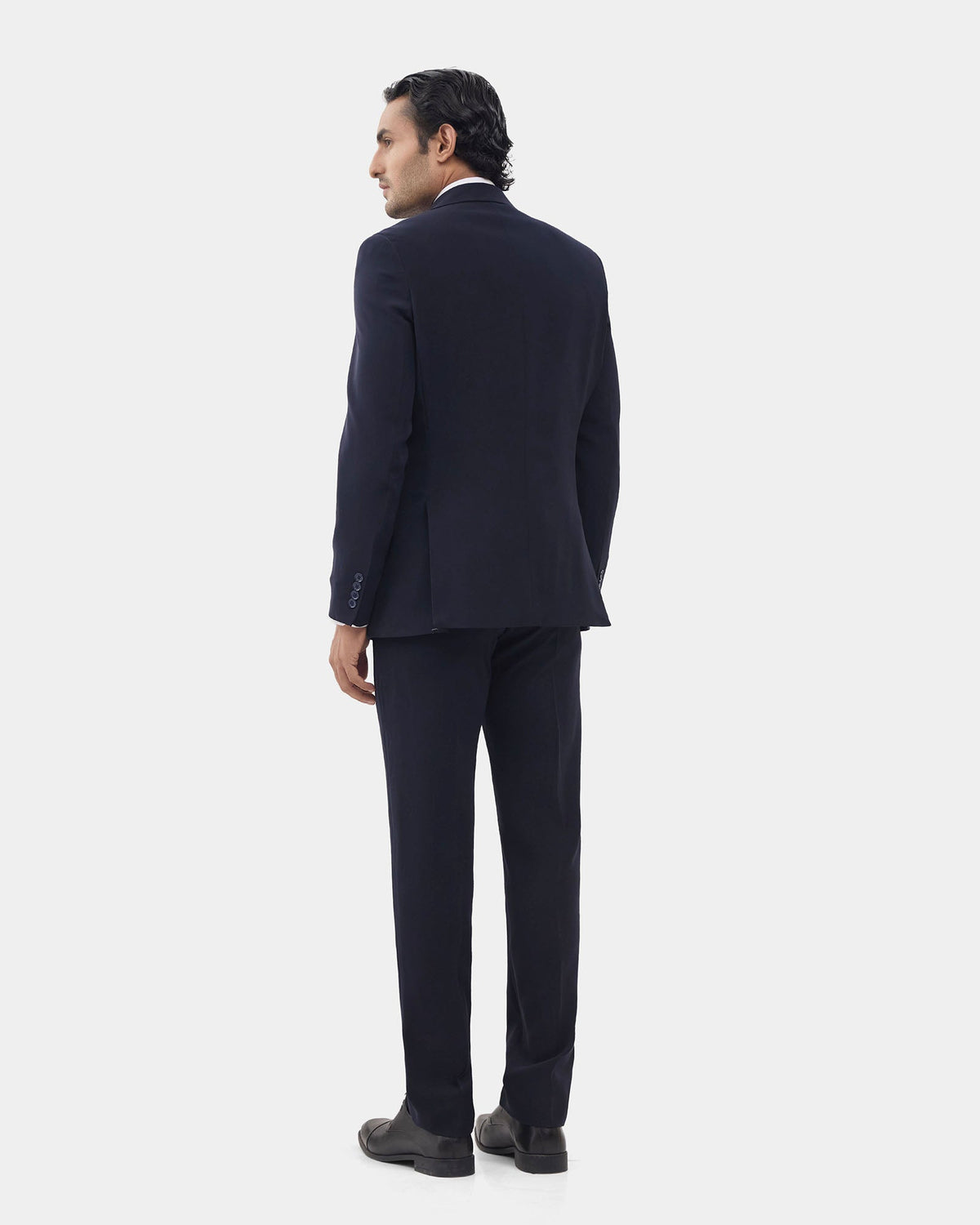 Navy Three Piece Solid Suit - Wylder