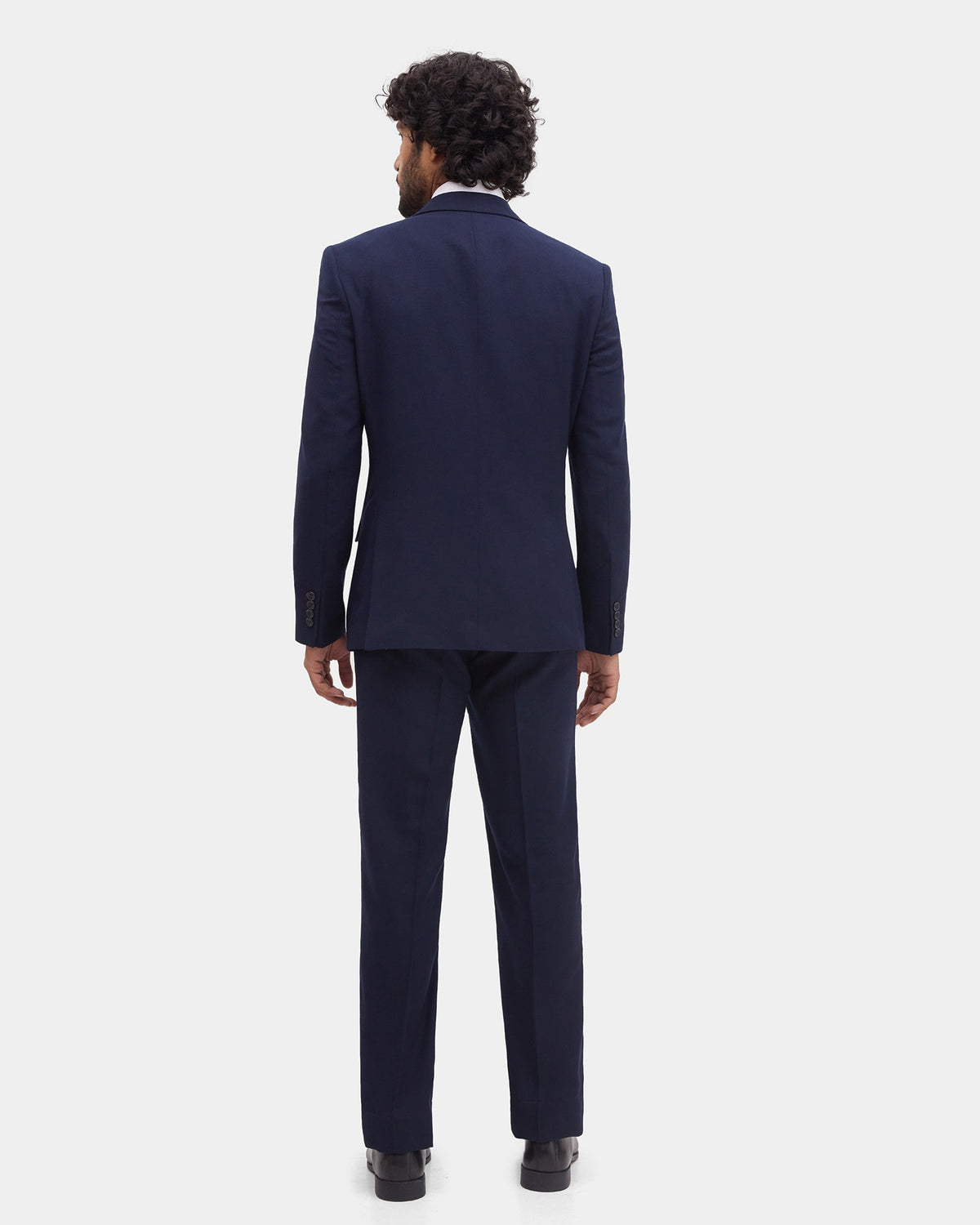 Navy Three Piece Textured Suit - Horace