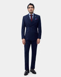 Navy Two Piece Double Breasted Solid Suit - Dublin