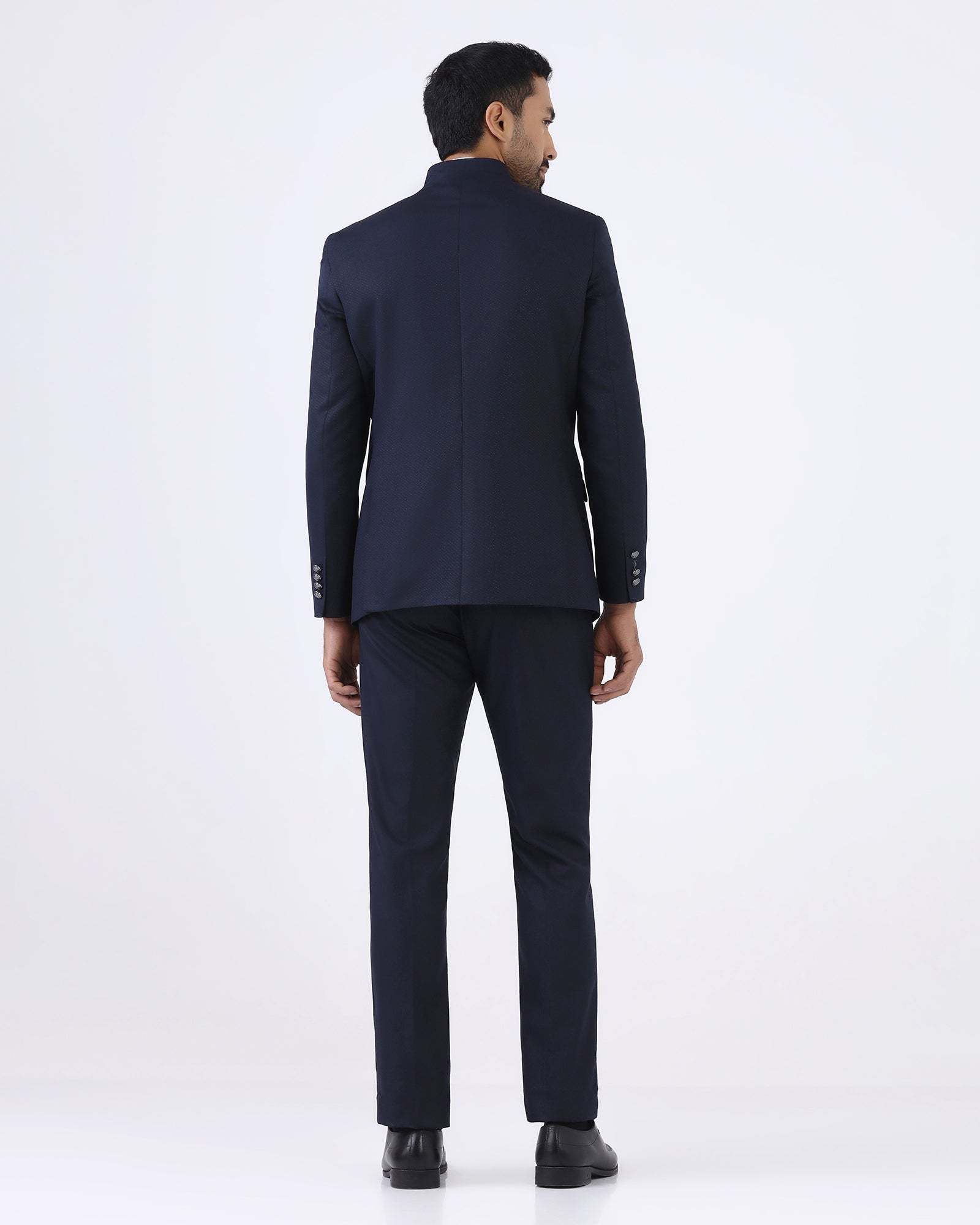 Navy Two Piece Textured Suit - Jenz