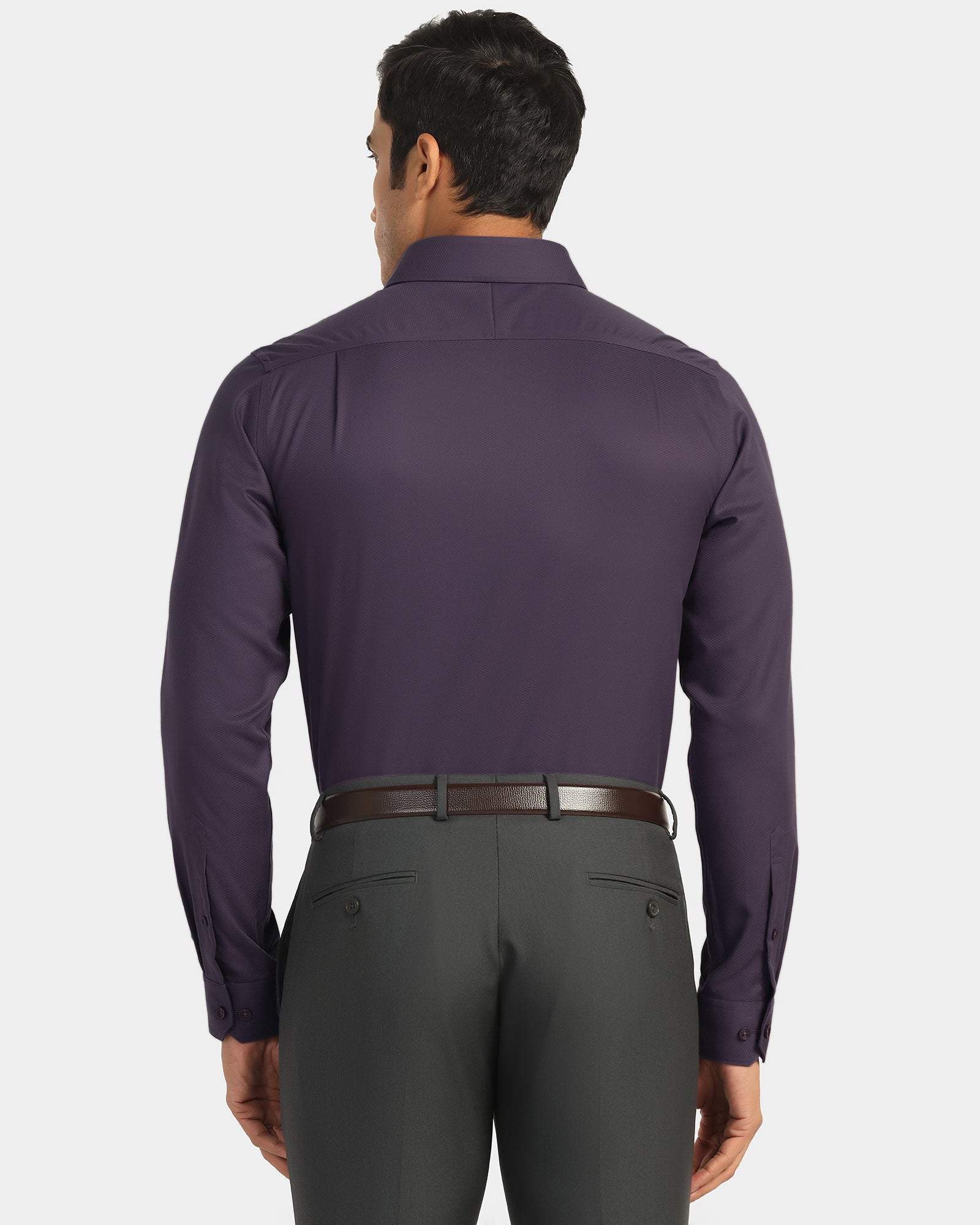 Non Iron Formal Purple Solid Shirt - P31