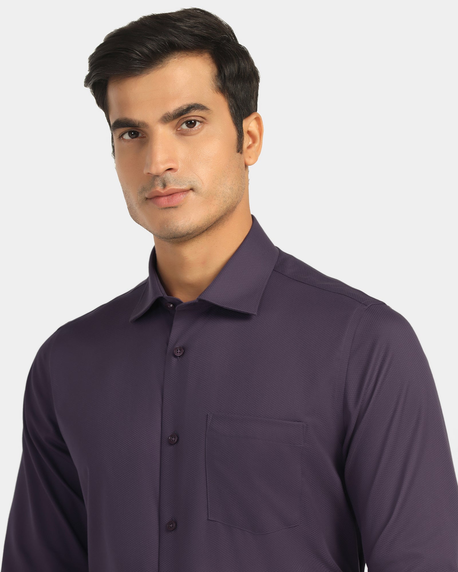 Non Iron Formal Purple Solid Shirt - P31