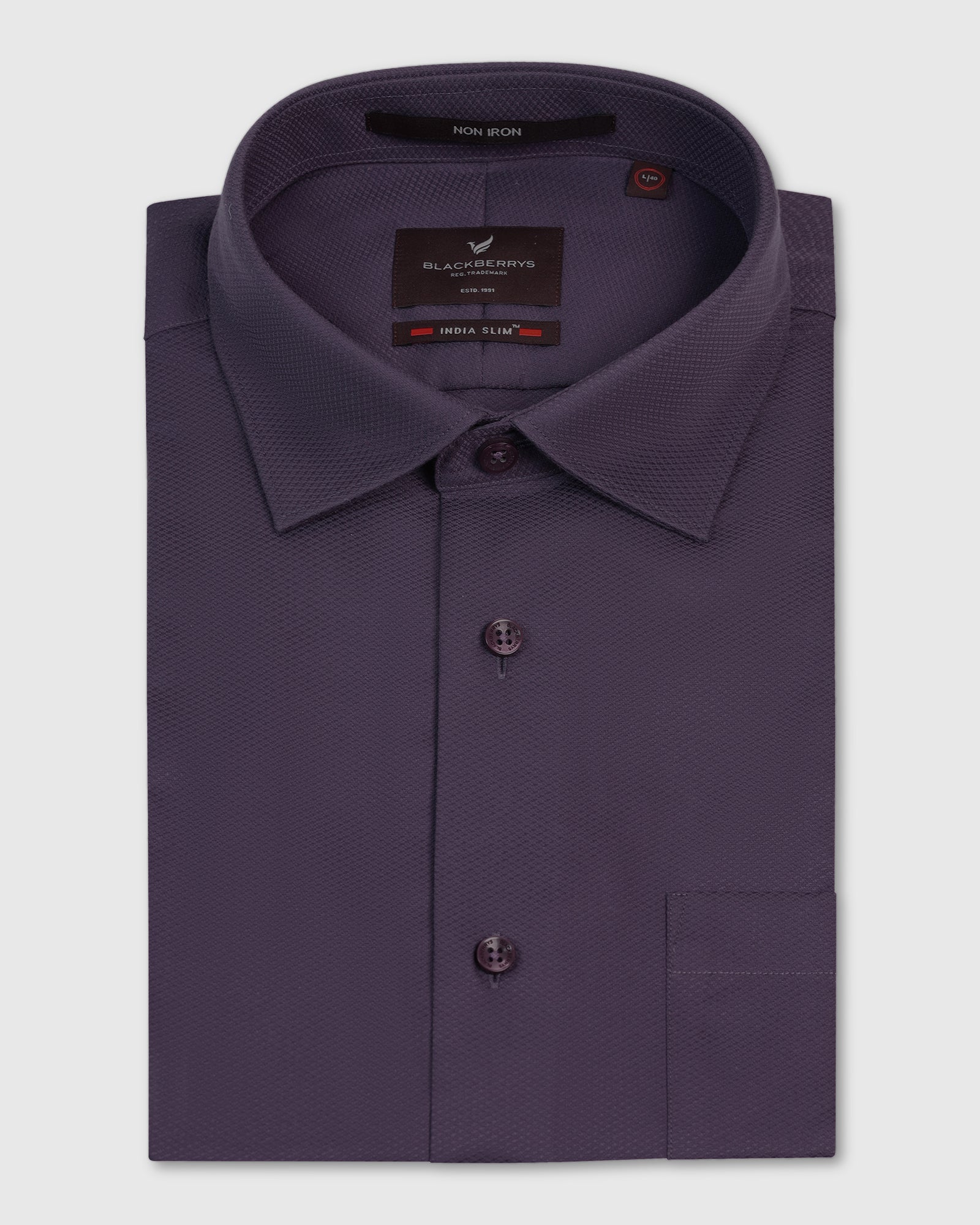 Non Iron Formal Purple Solid Shirt - P31