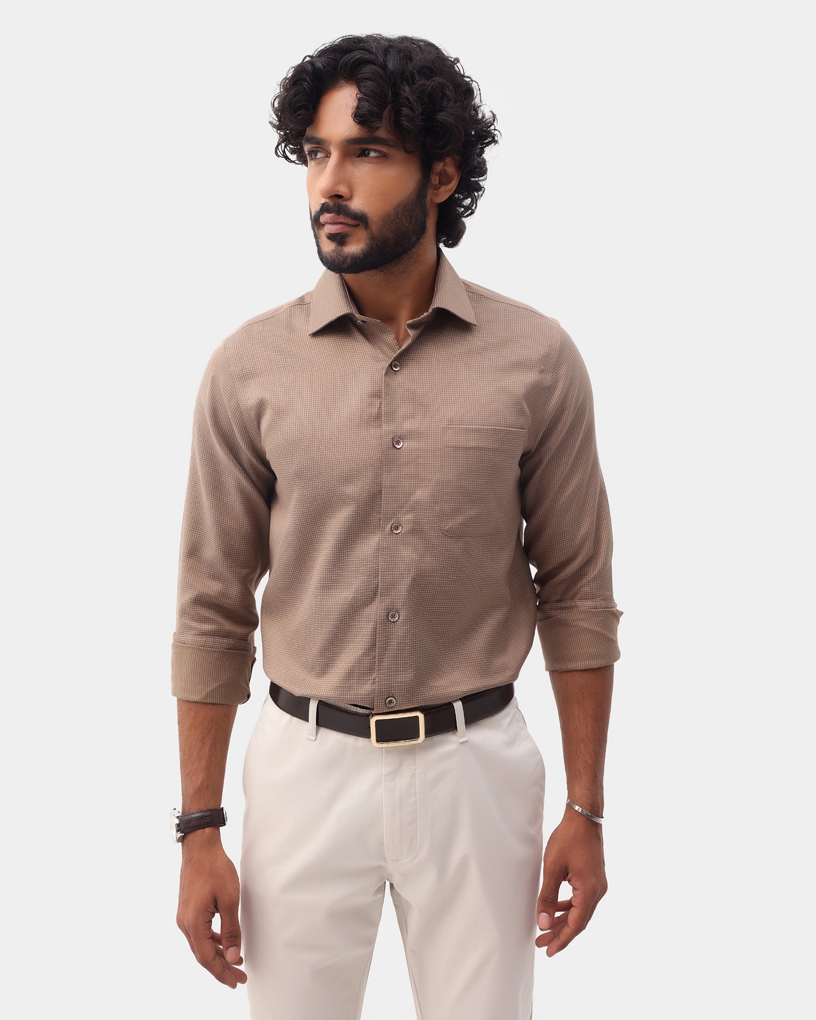 Ochre Check Shirt - Herren