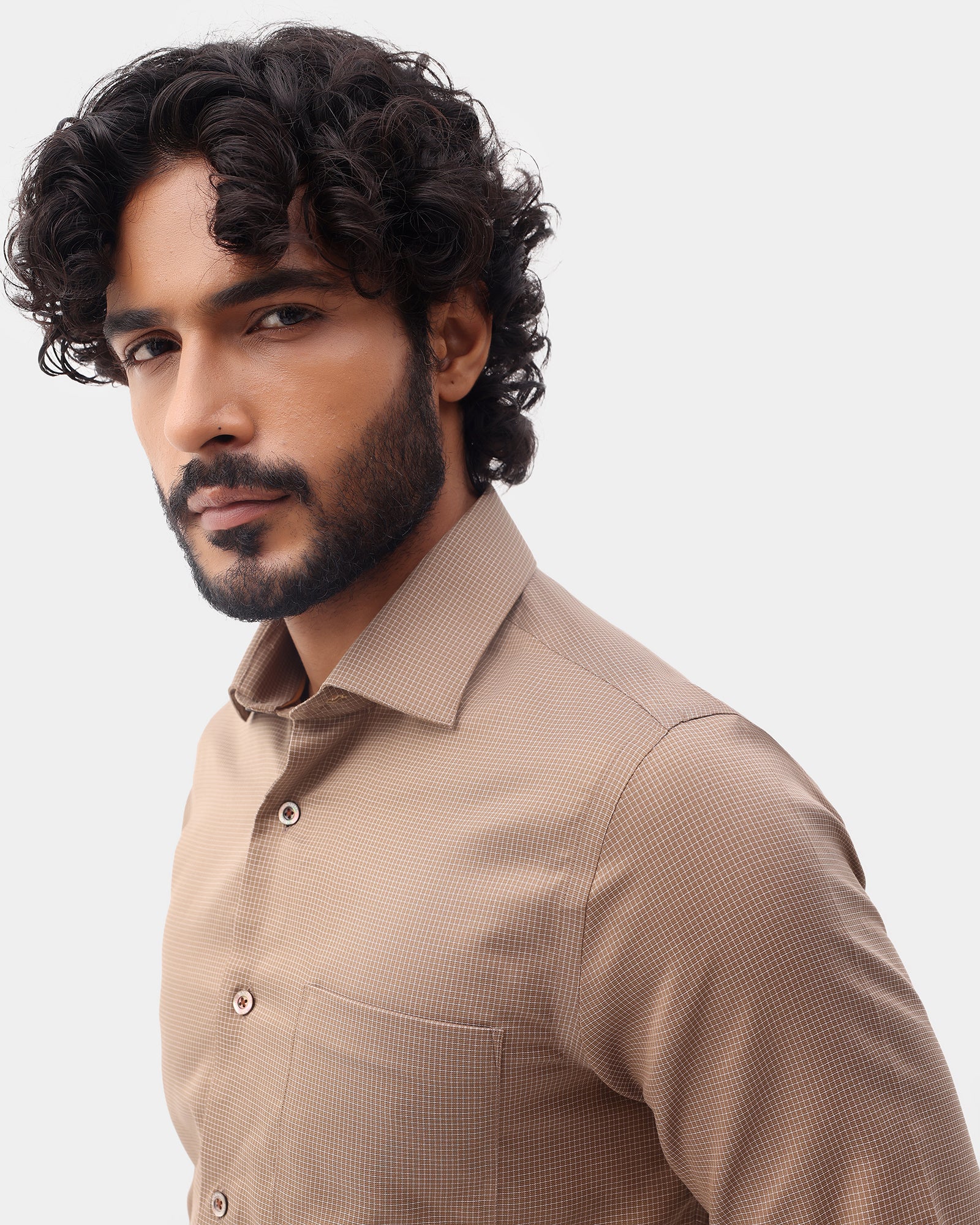 Ochre Check Shirt - Herren
