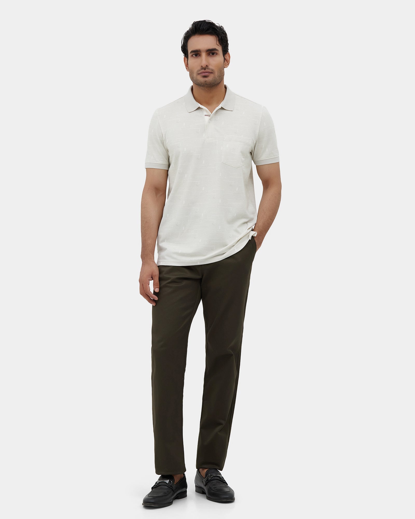 Off White Printed Polo - Mac