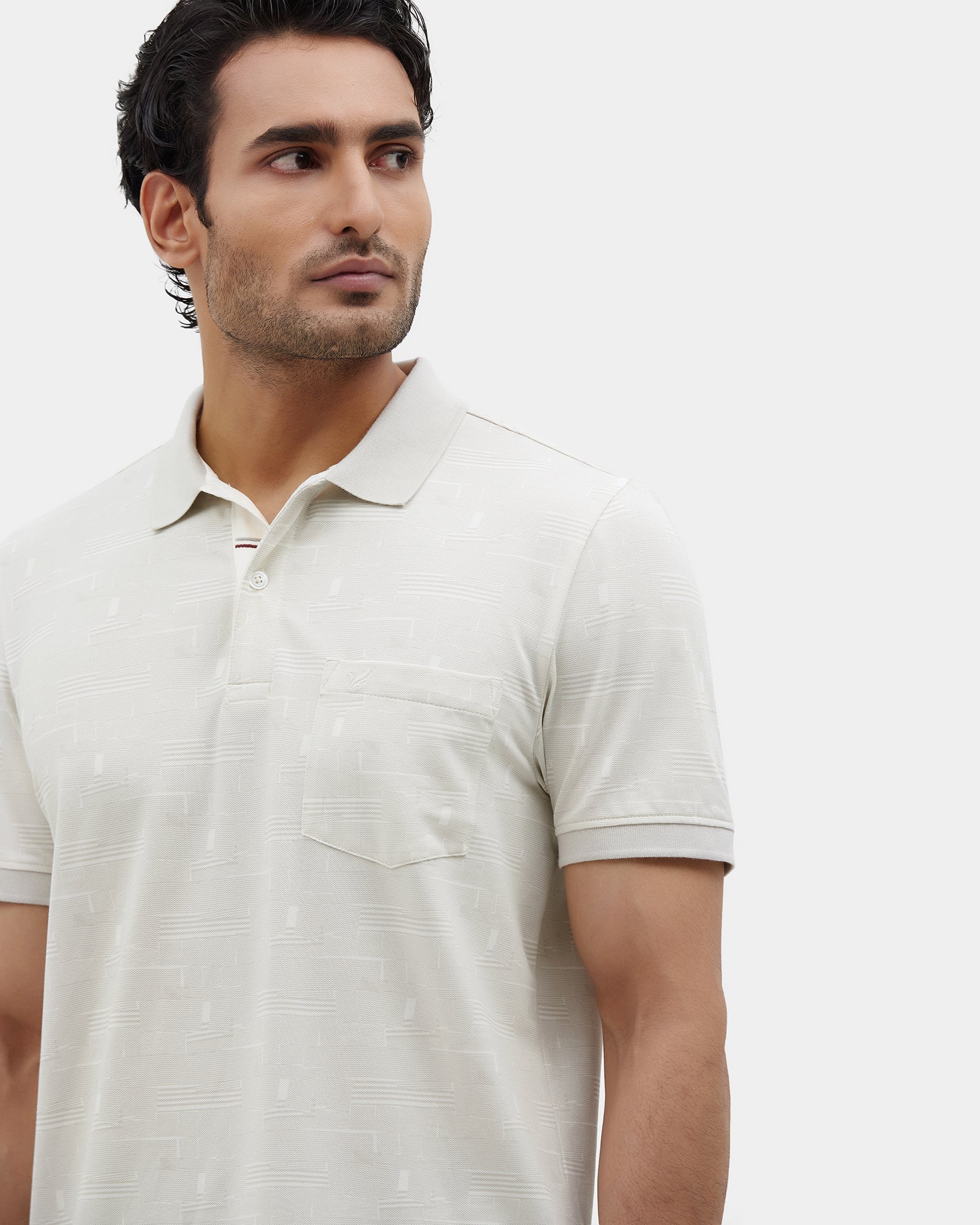 Off White Printed Polo - Mac
